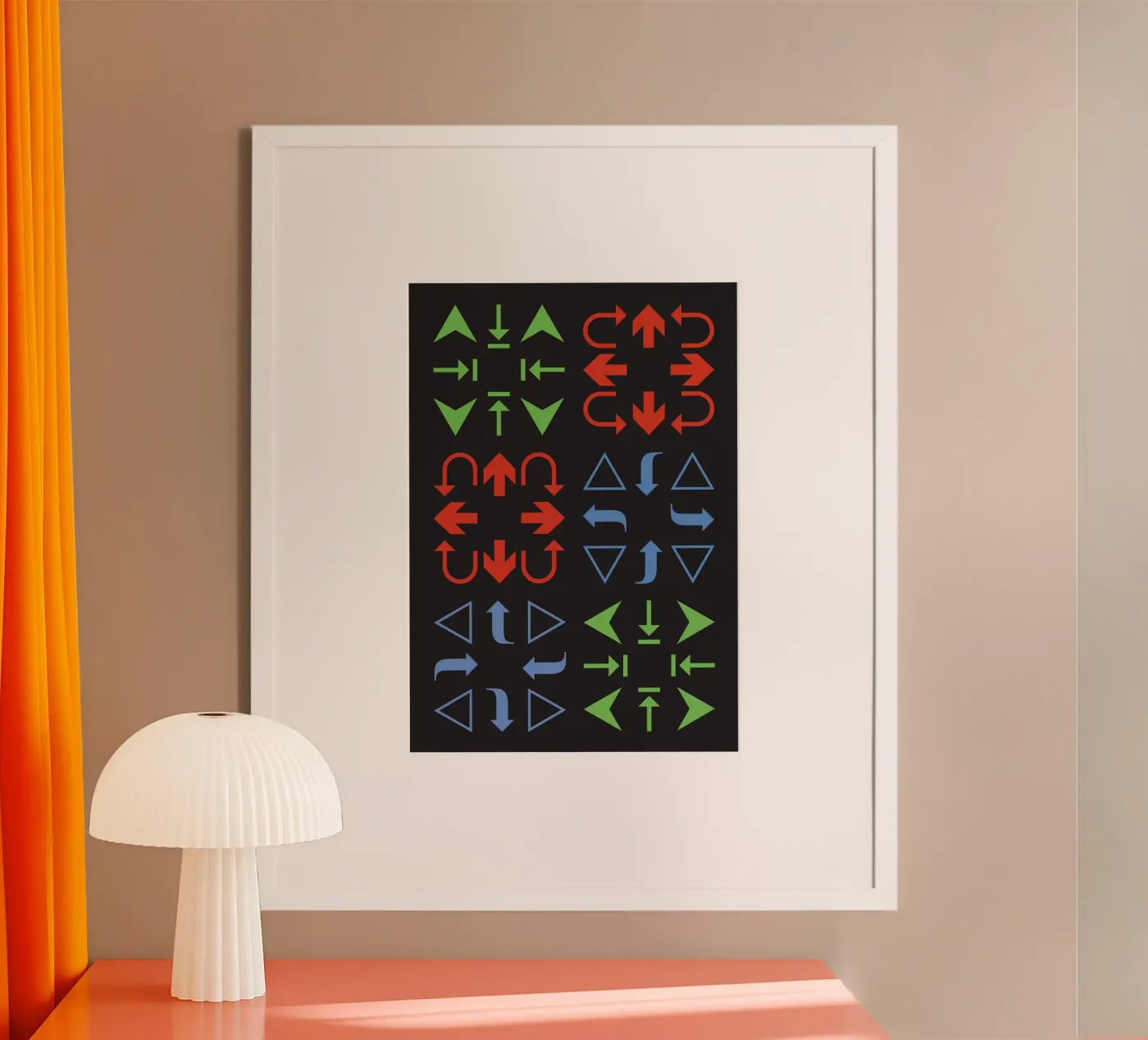 Colorful Arrow Pattern (Modern Geometric Design) poster van kathrinmay