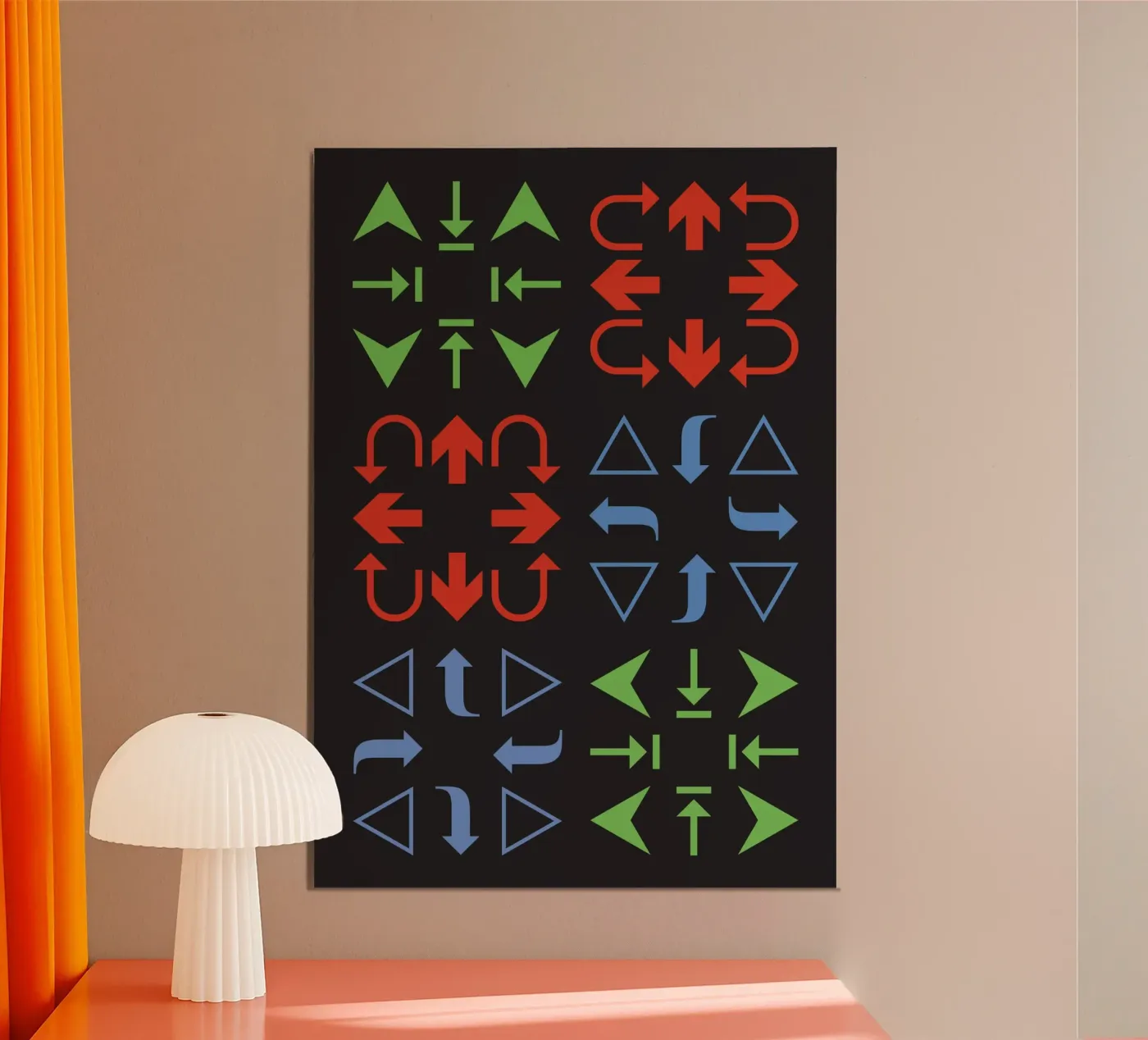Colorful Arrow Pattern (Modern Geometric Design) poster van kathrinmay