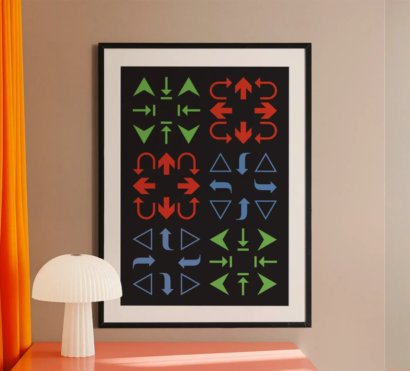 Colorful Arrow Pattern (Modern Geometric Design) poster van kathrinmay