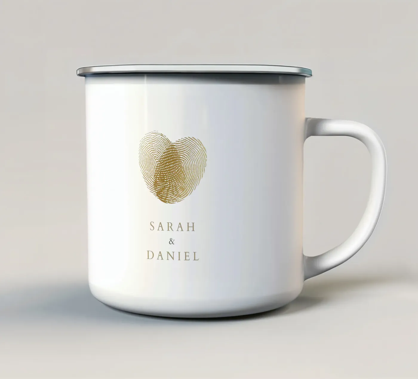 Fingerabdruck Emaille Tasse von Kartenliebe