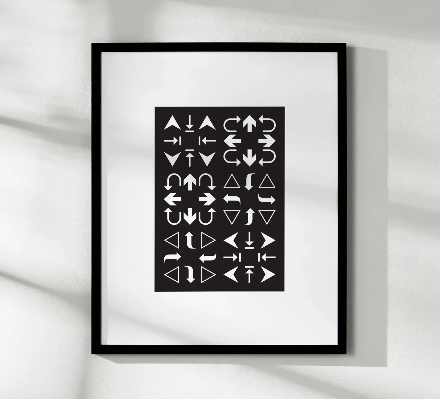 Black and White Arrow Pattern (Modern Geometric Design) poster van kathrinmay