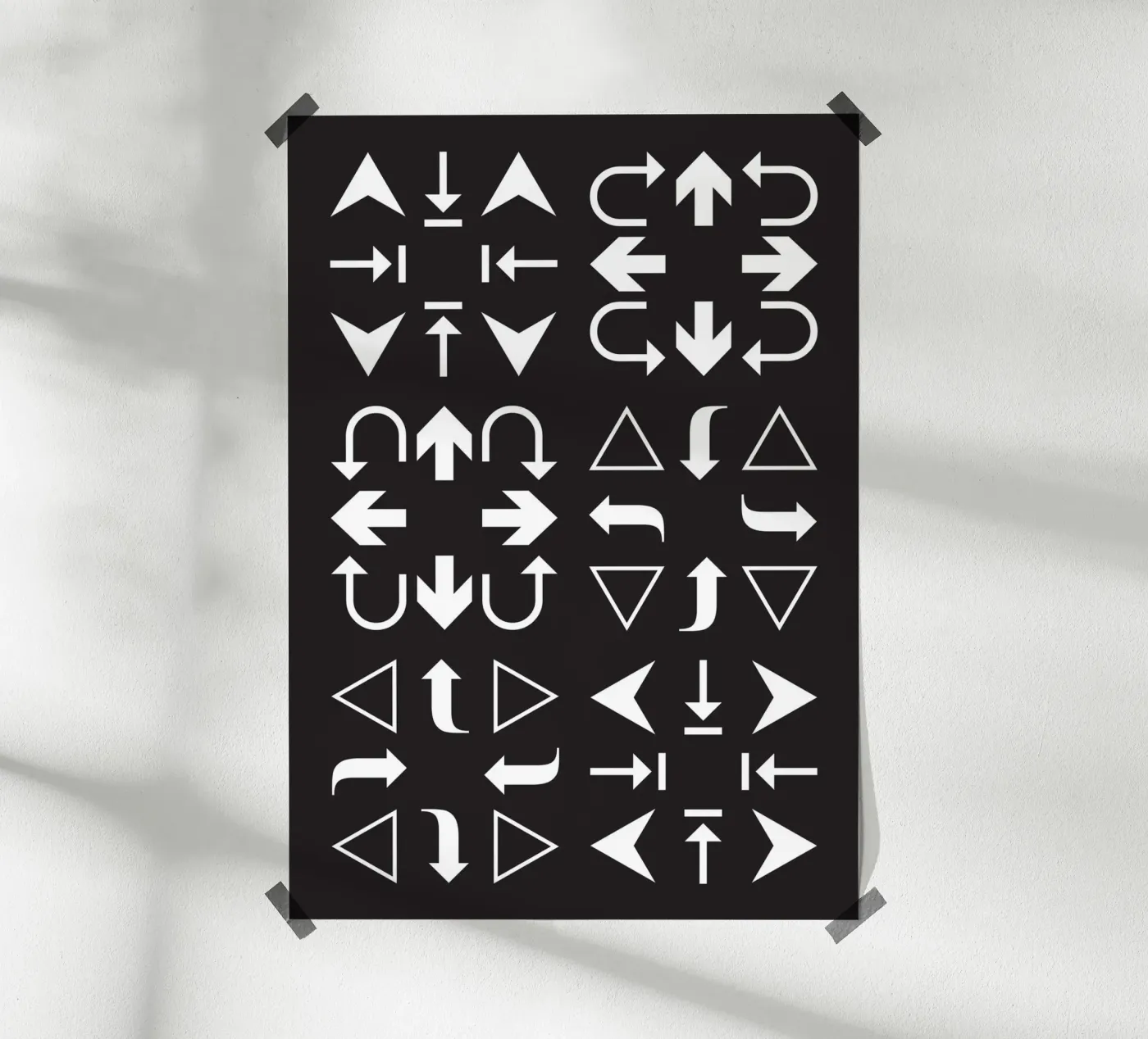 Black and White Arrow Pattern (Modern Geometric Design) poster van kathrinmay