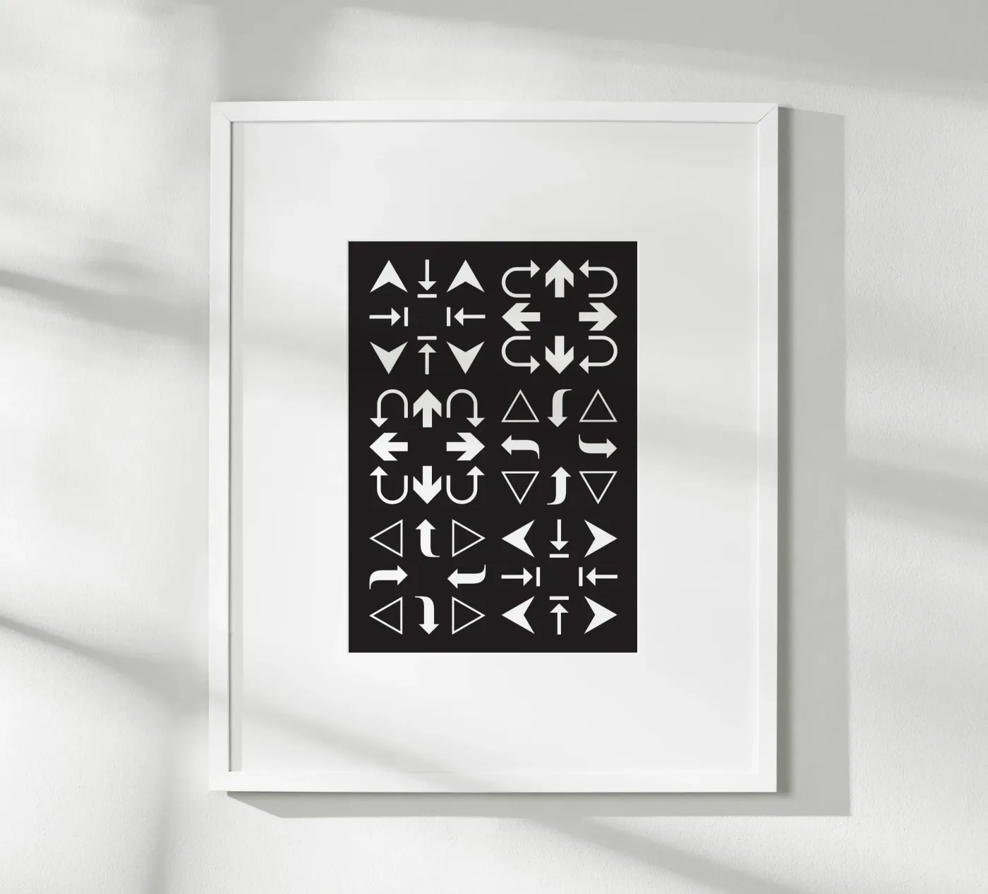 Black and White Arrow Pattern (Modern Geometric Design) poster van kathrinmay