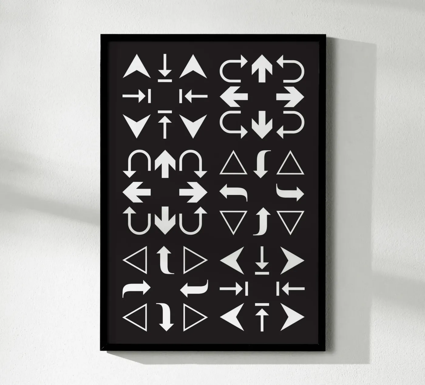 Black and White Arrow Pattern (Modern Geometric Design) poster van kathrinmay