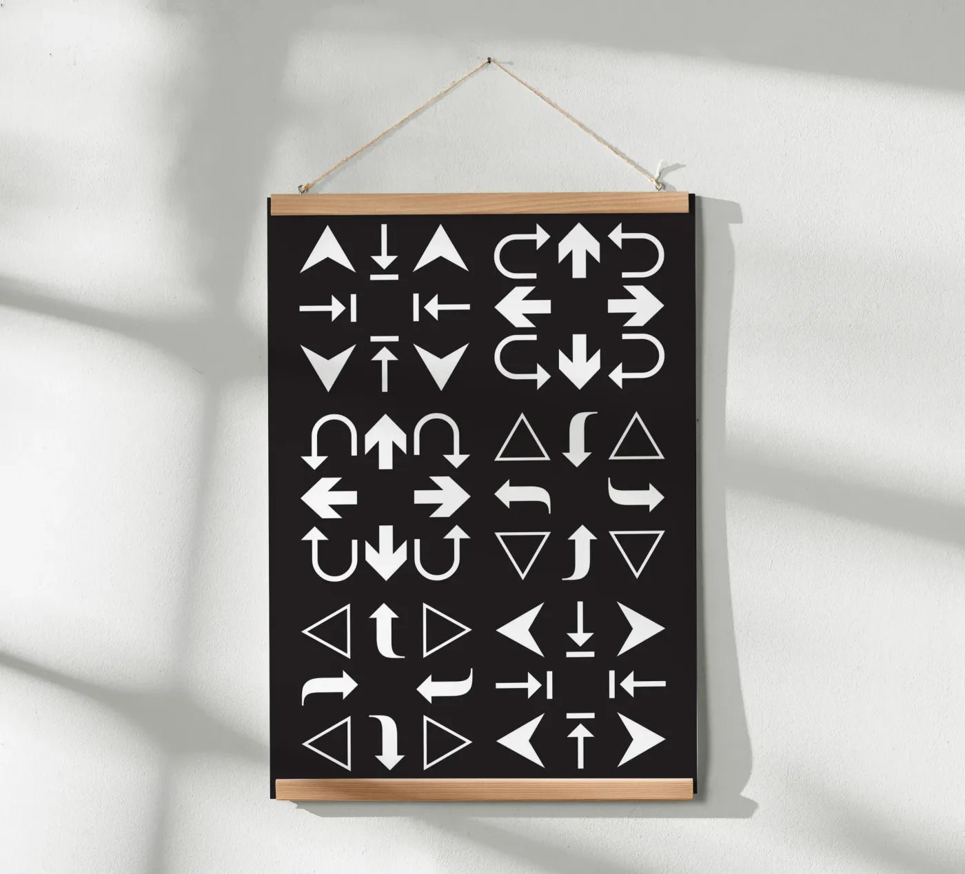 Black and White Arrow Pattern (Modern Geometric Design) poster van kathrinmay
