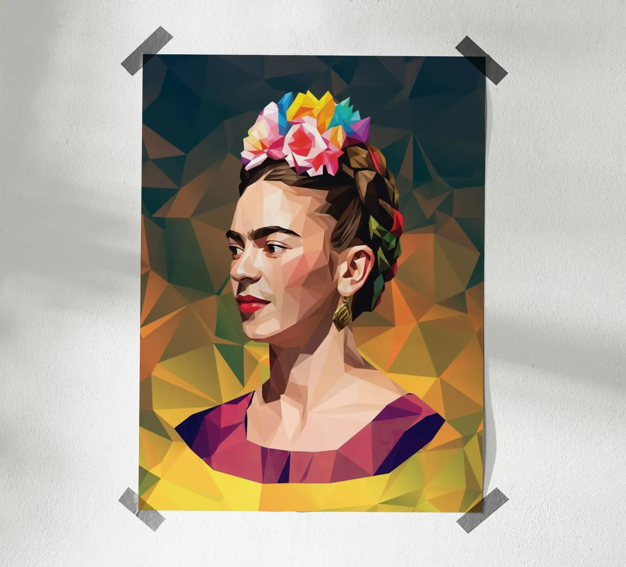 Frida Kahlo Lowpoly poster da Low Profile