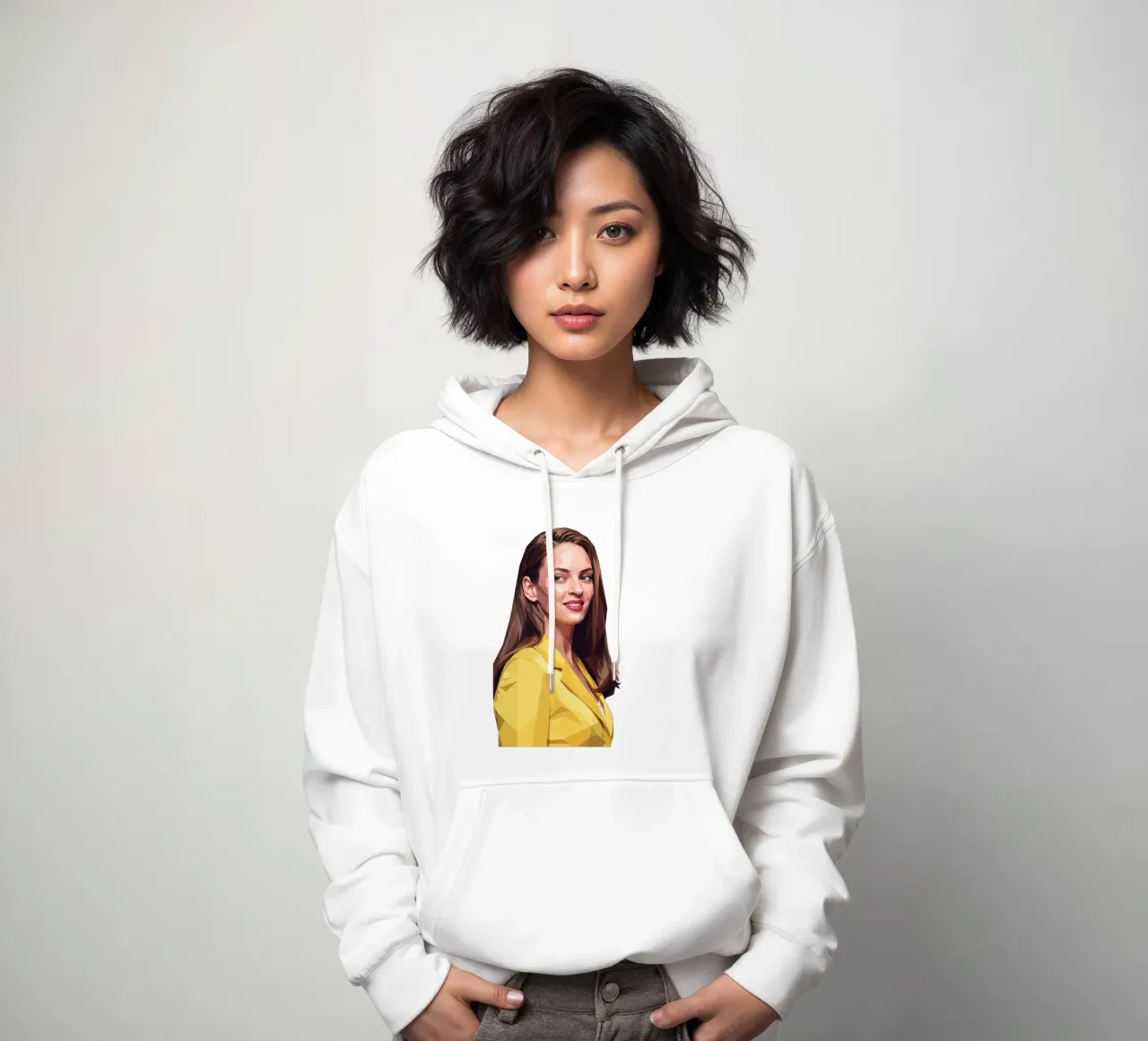 Uma Thurman Low poly felpa con cappuccio da Low Profile