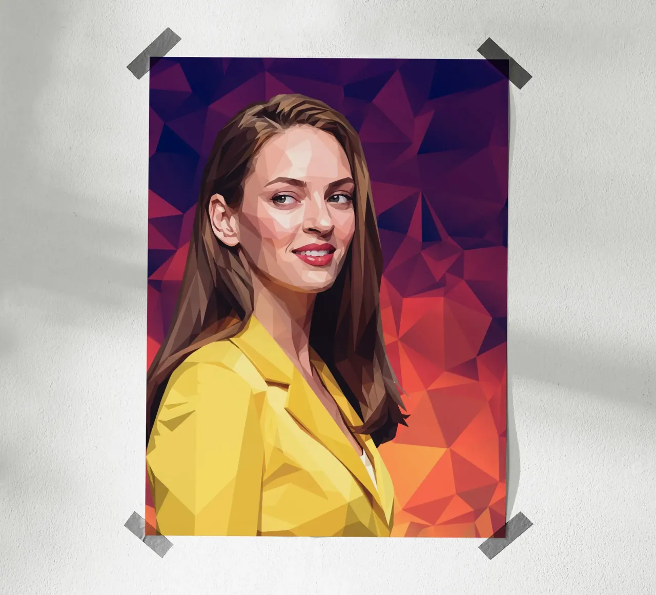 Uma Thurman Low poly poster da Low Profile
