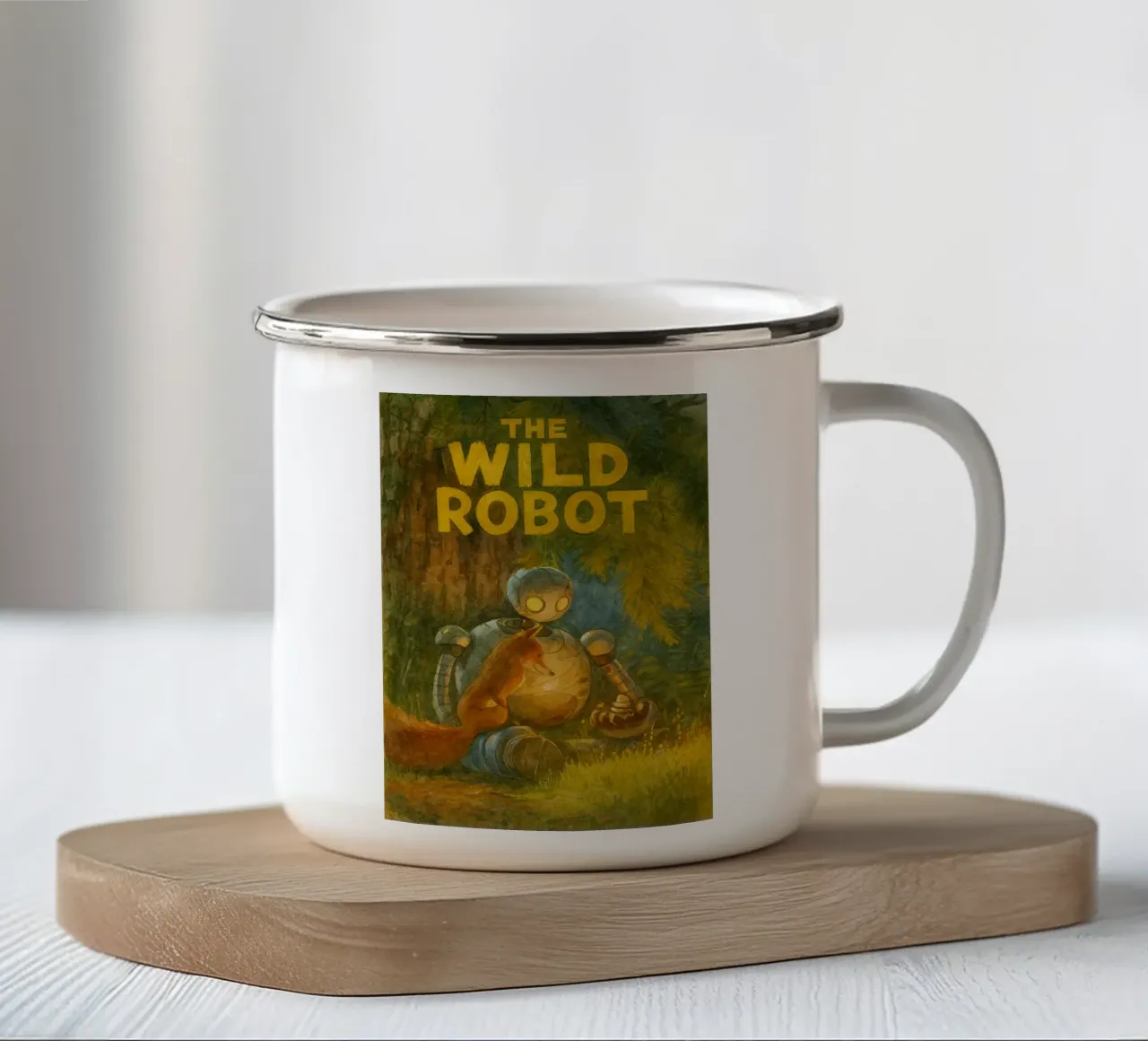 I film di Wild Robot ridipingono tazza in smalto da joexs