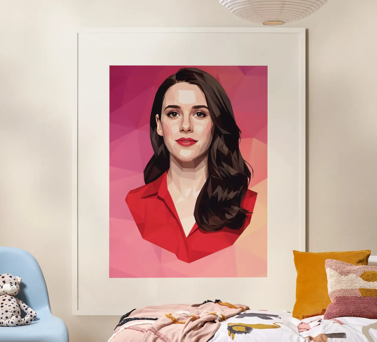 Rachel Brosnahan Lowpoly poster con telaio in alluminio da Low Profile
