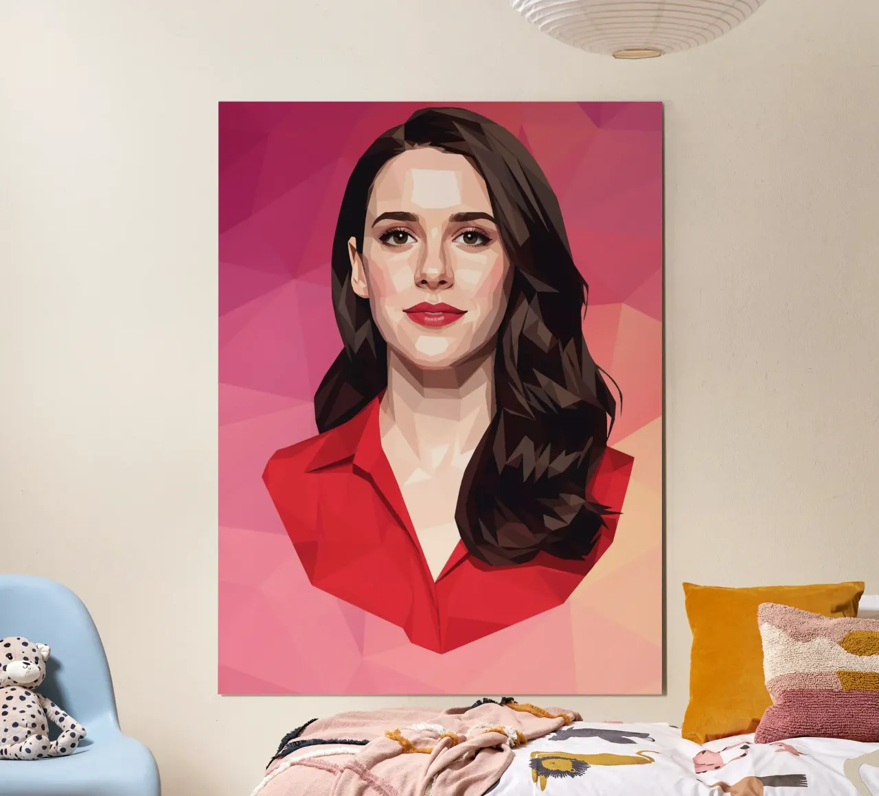 Rachel Brosnahan Lowpoly poster con telaio in alluminio da Low Profile