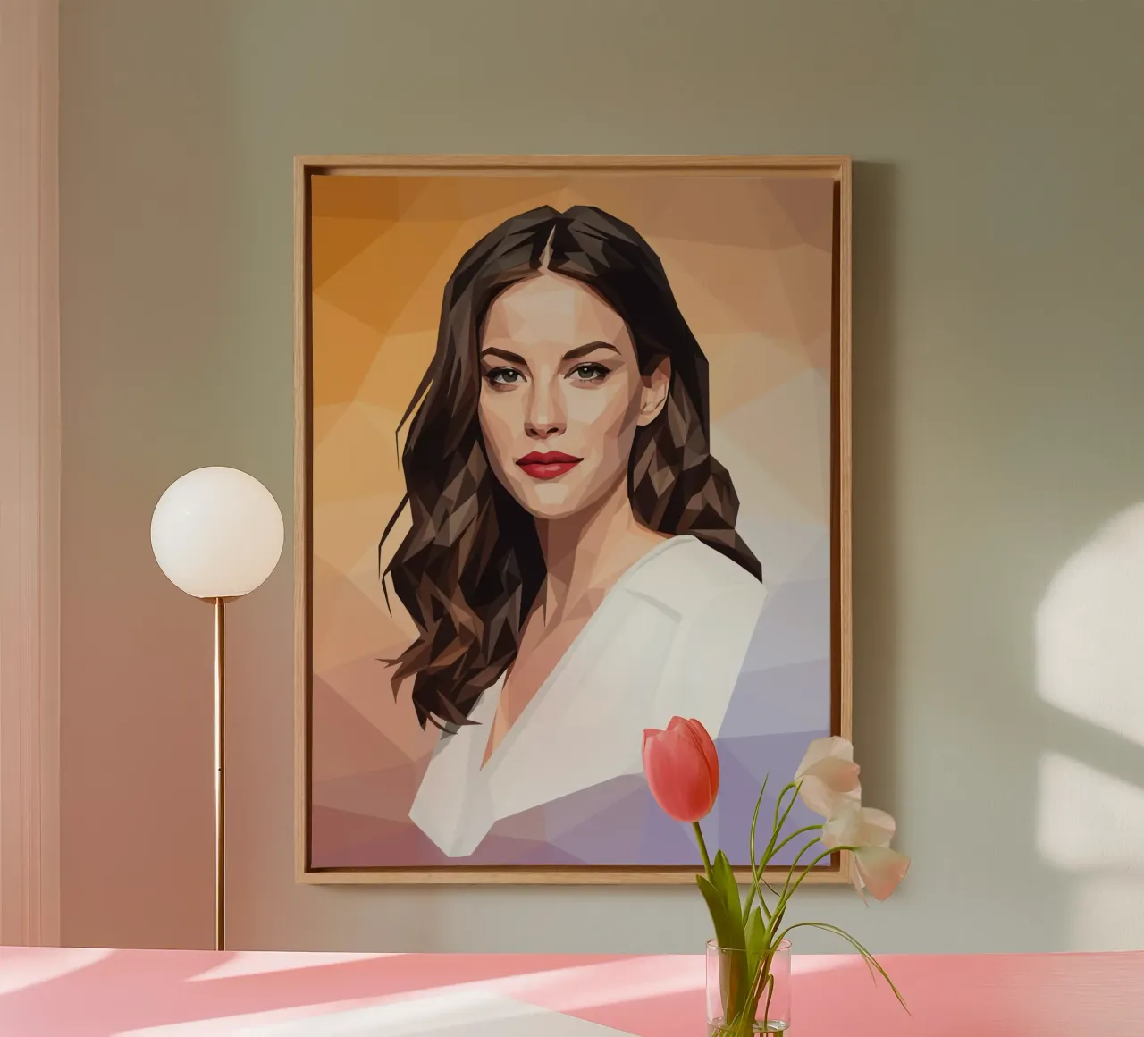 Liv Tyler Lowpoly tela con Cornice a cassetta da Low Profile