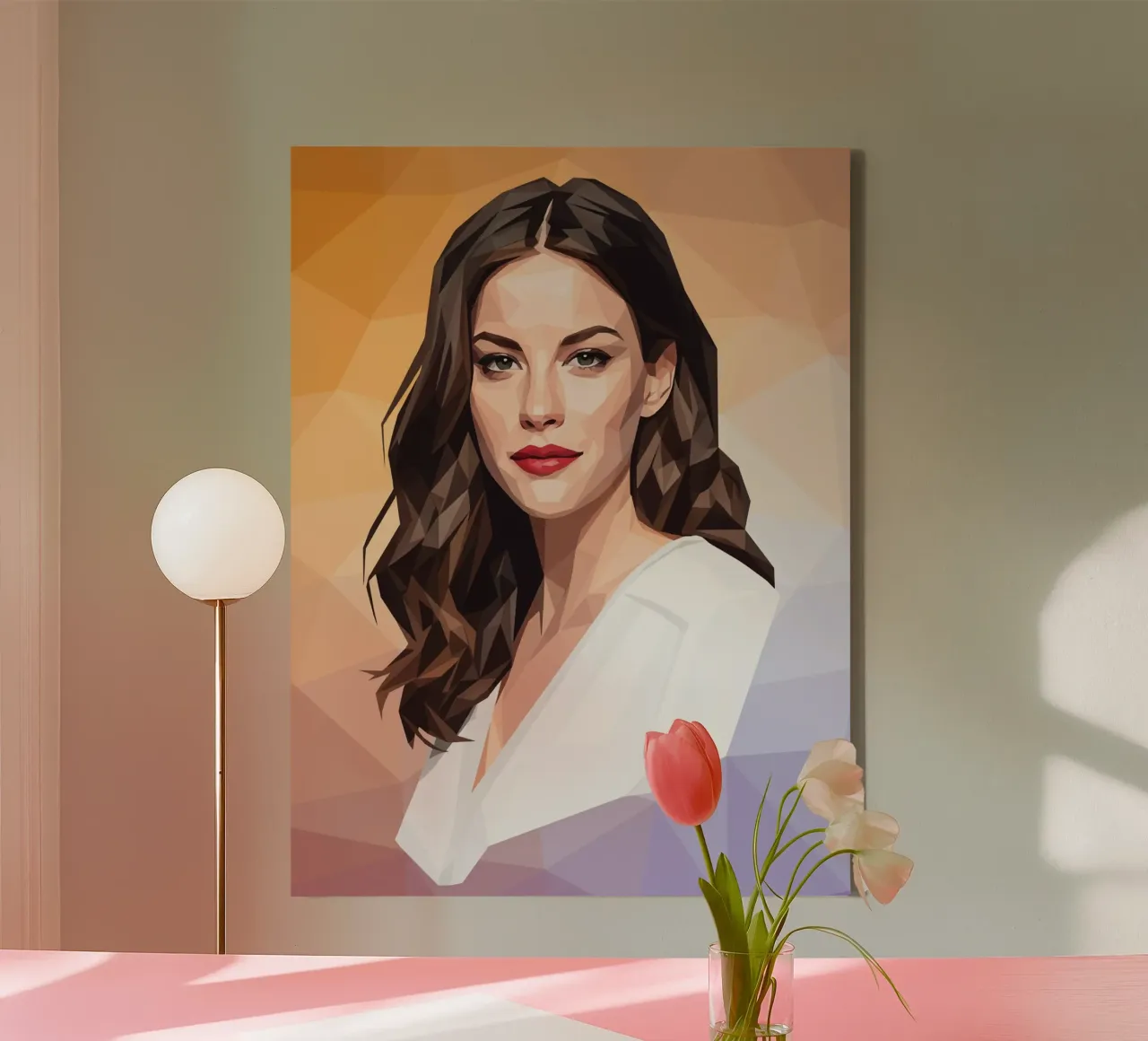 Liv Tyler Lowpoly tela con Cornice a cassetta da Low Profile