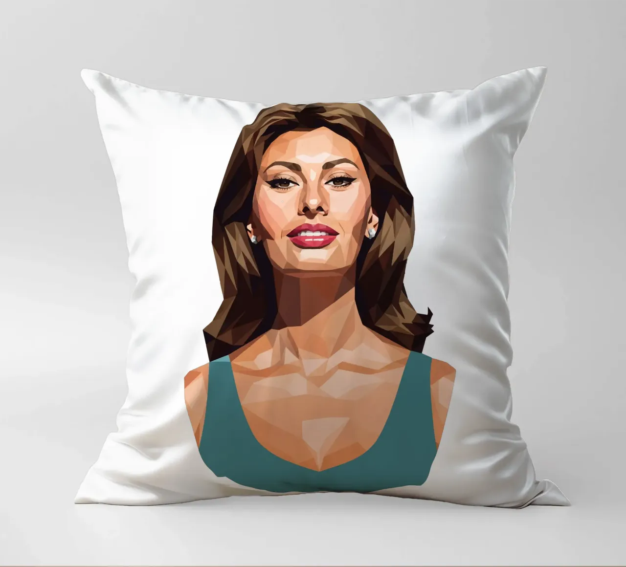Sophia Loren Lowpoly cuscino da Low Profile