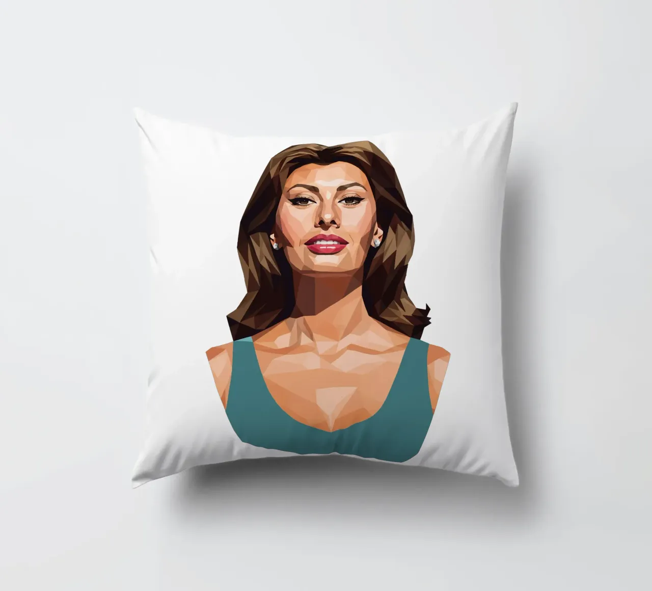 Sophia Loren Lowpoly cuscino da Low Profile