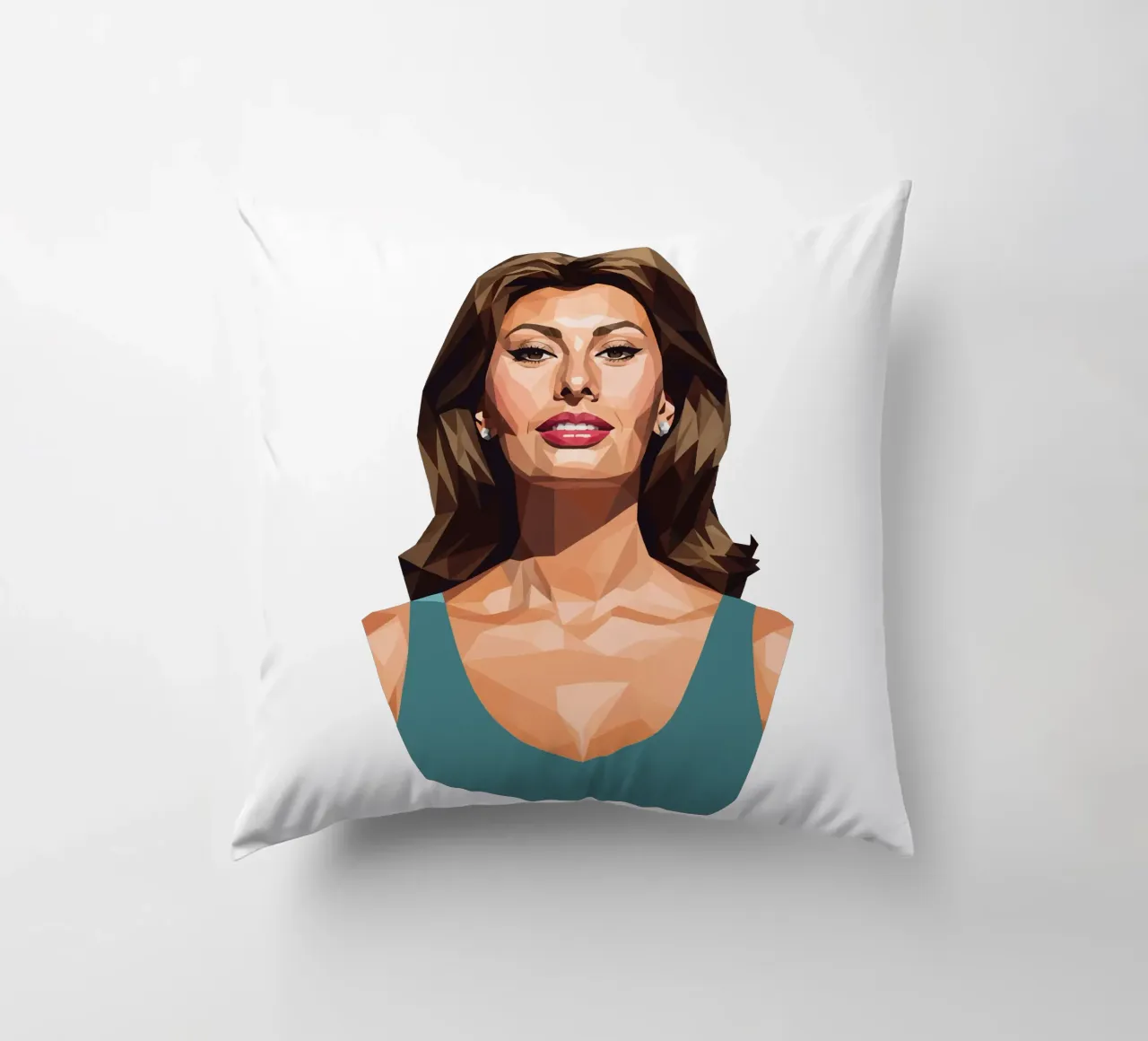 Sophia Loren Lowpoly cuscino da Low Profile