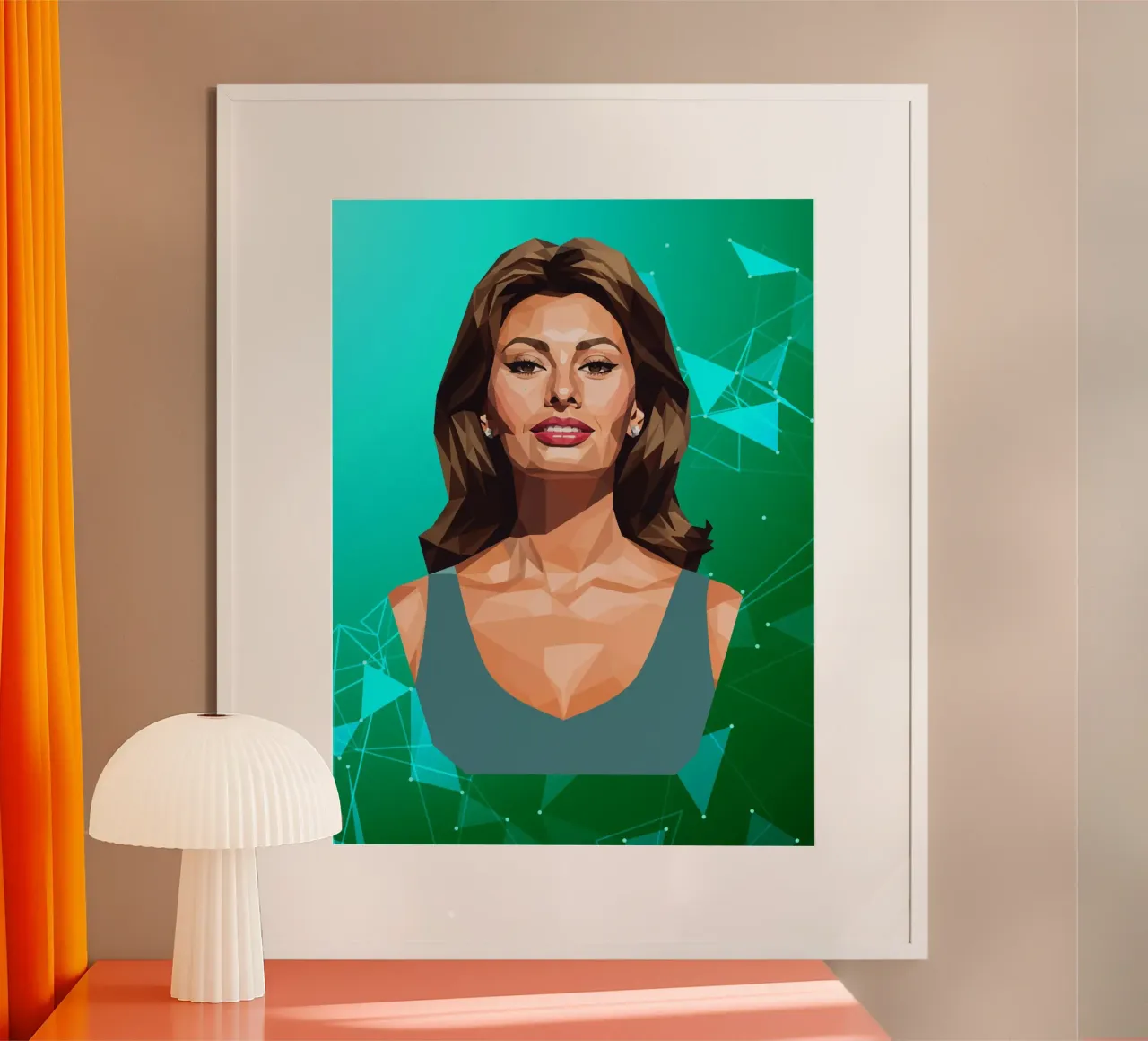 Sophia Loren Lowpoly poster da Low Profile