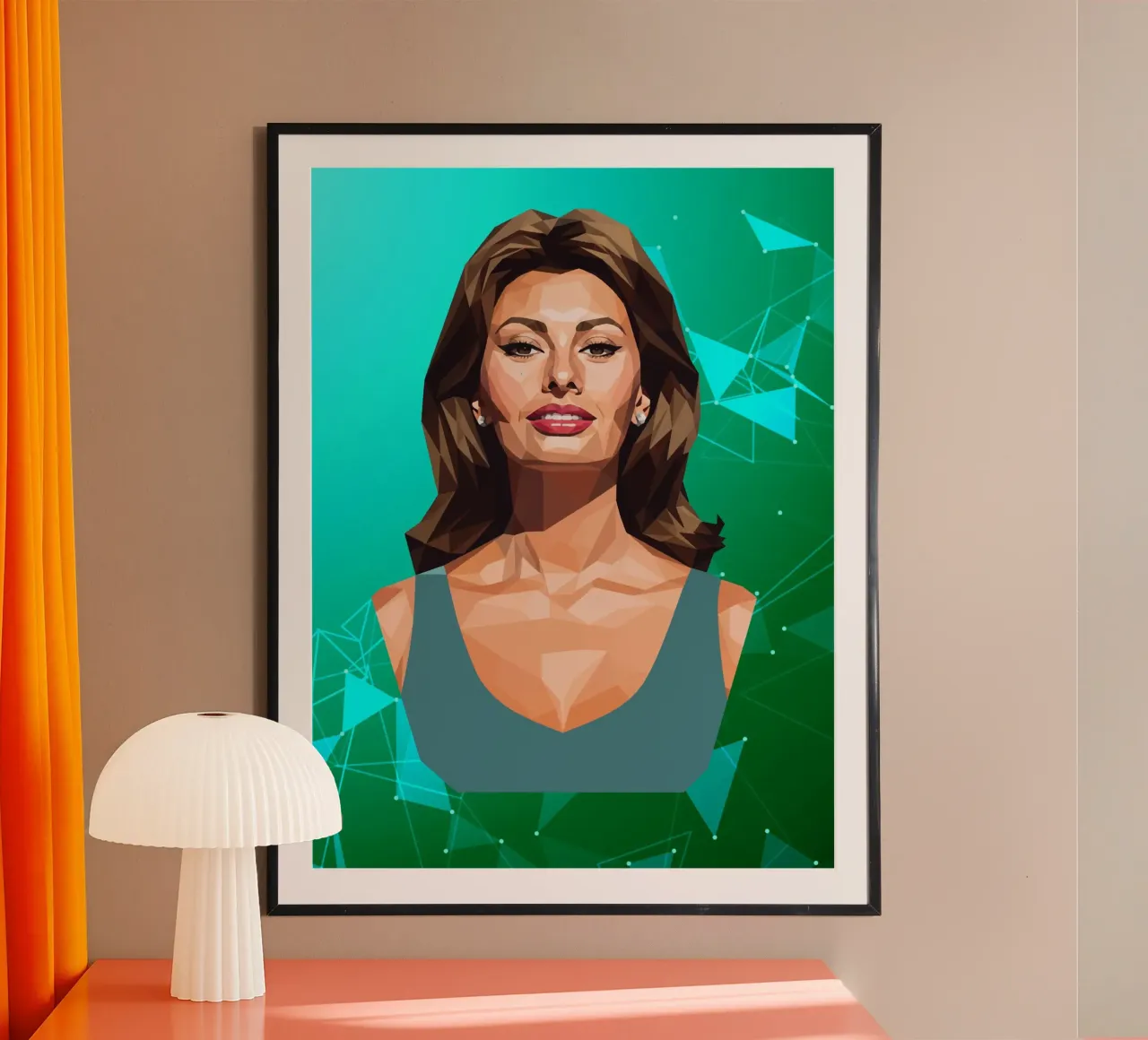 Sophia Loren Lowpoly poster da Low Profile
