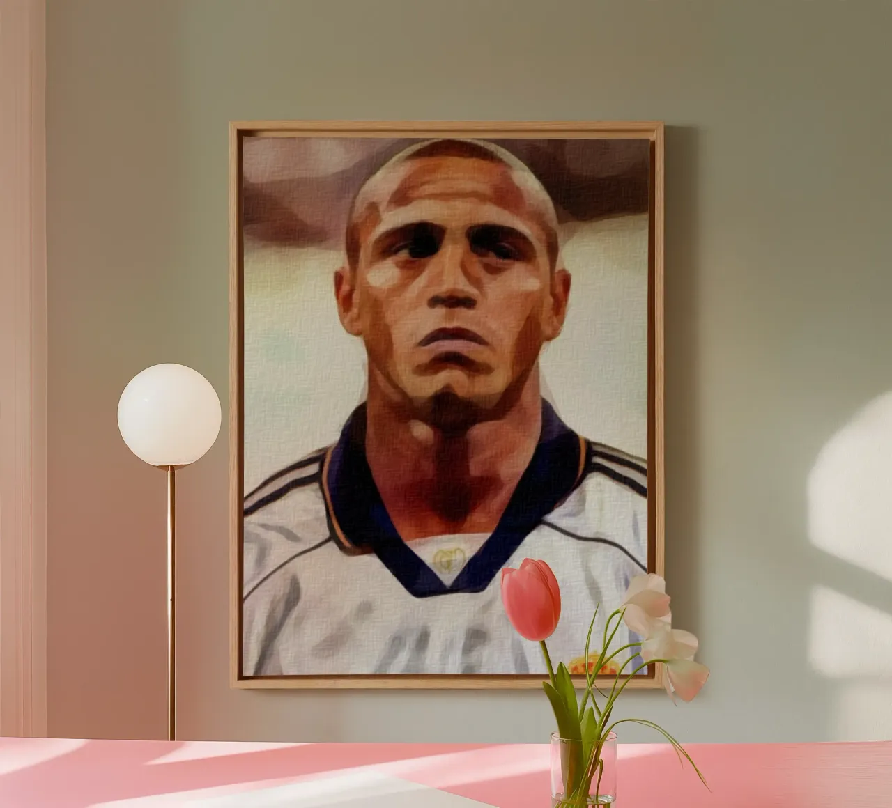 Roberto Carlos in Real Madrid canvas met Baklijst van dan band