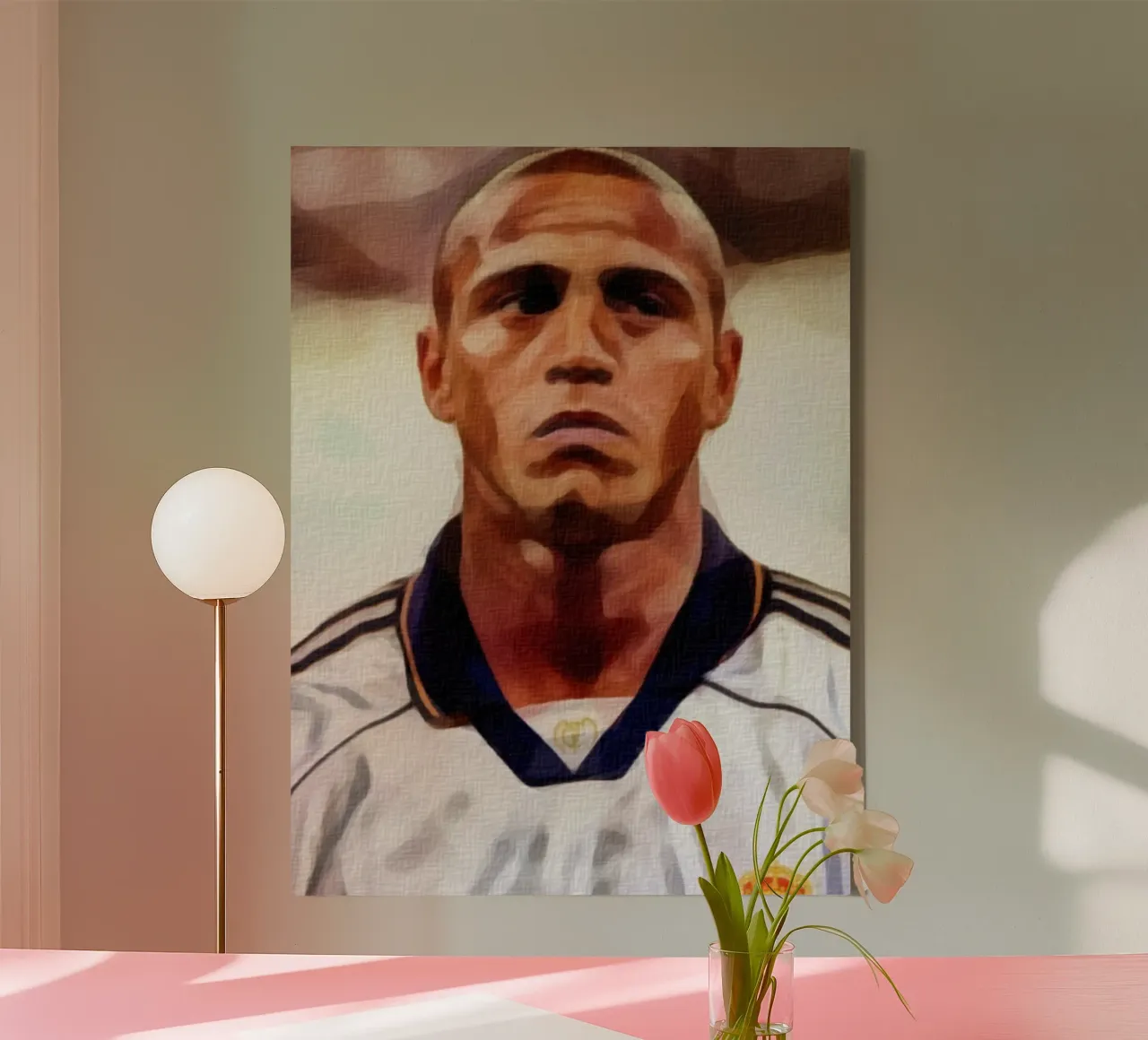 Roberto Carlos in Real Madrid canvas met Baklijst van dan band