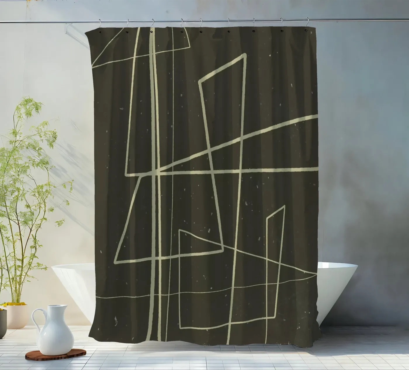 Angular Lines No 7 douchegordijn van treechild