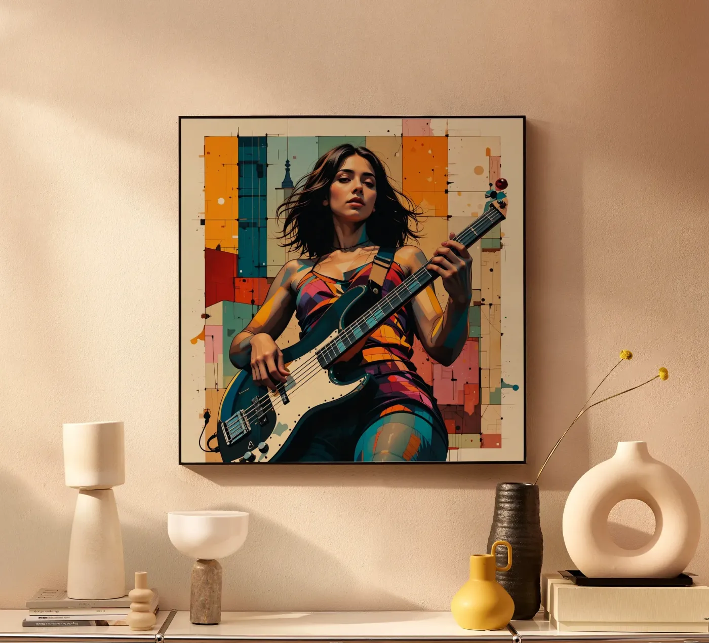 Woman and bass pannello forex da Massimo Frascogna