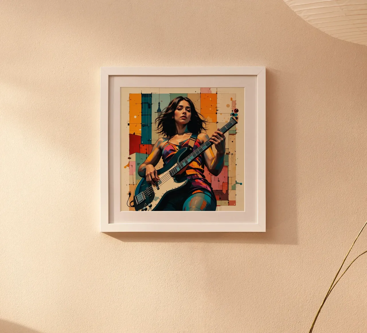 Donna e basso poster con telaio in plastica da Massimo Frascogna