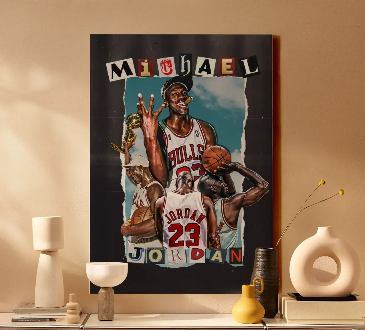 Michael Jordan tela con Cornice a cassetta da bernar shop