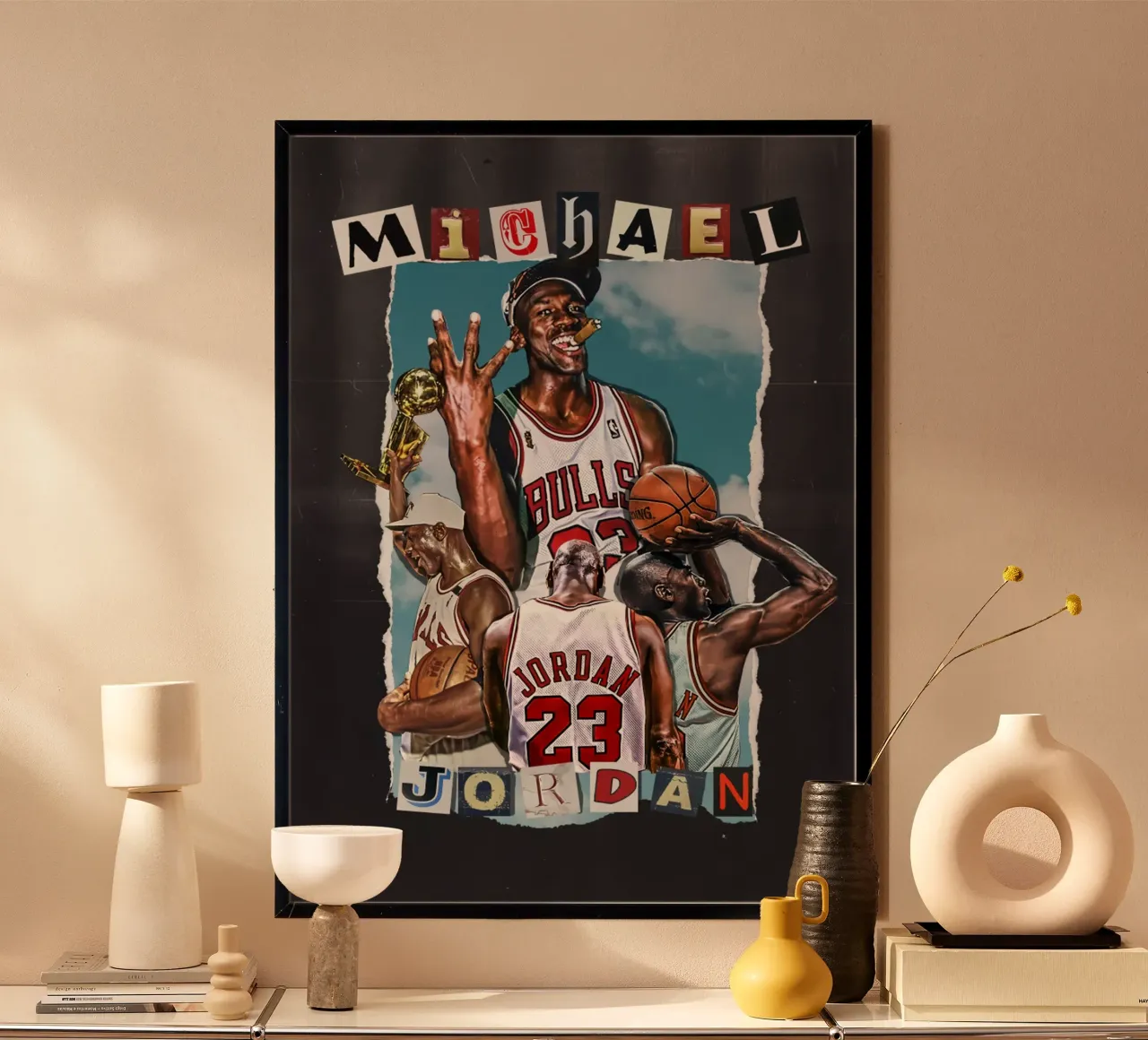 Michael Jordan poster con telaio in alluminio da bernar shop