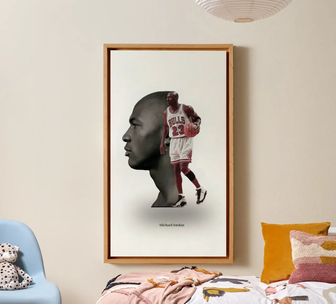 Michael Jordan tela con Cornice a cassetta da bernar shop