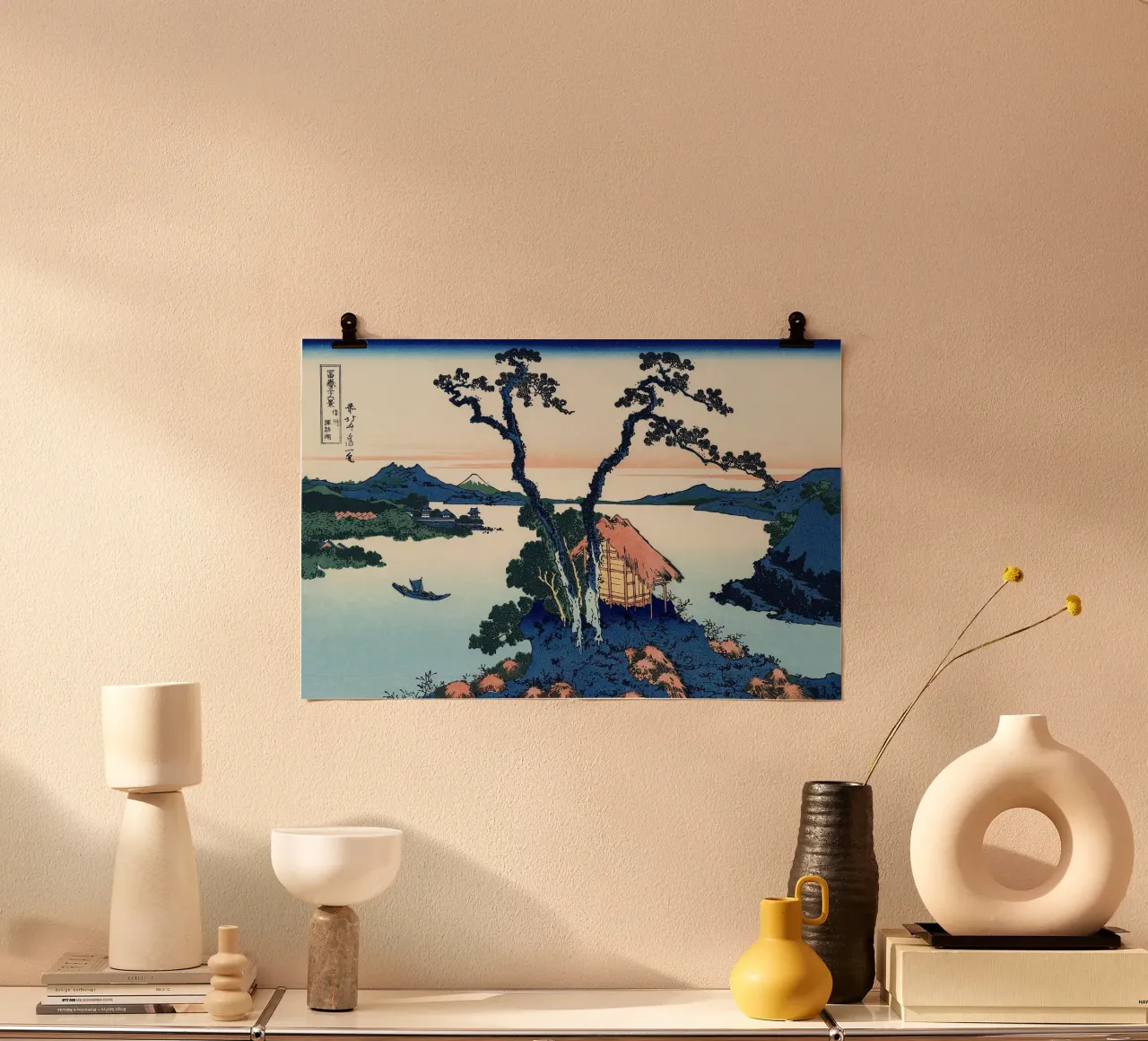 A View of Mount Fuji Across Lake Suwa poster by Yorke Studio