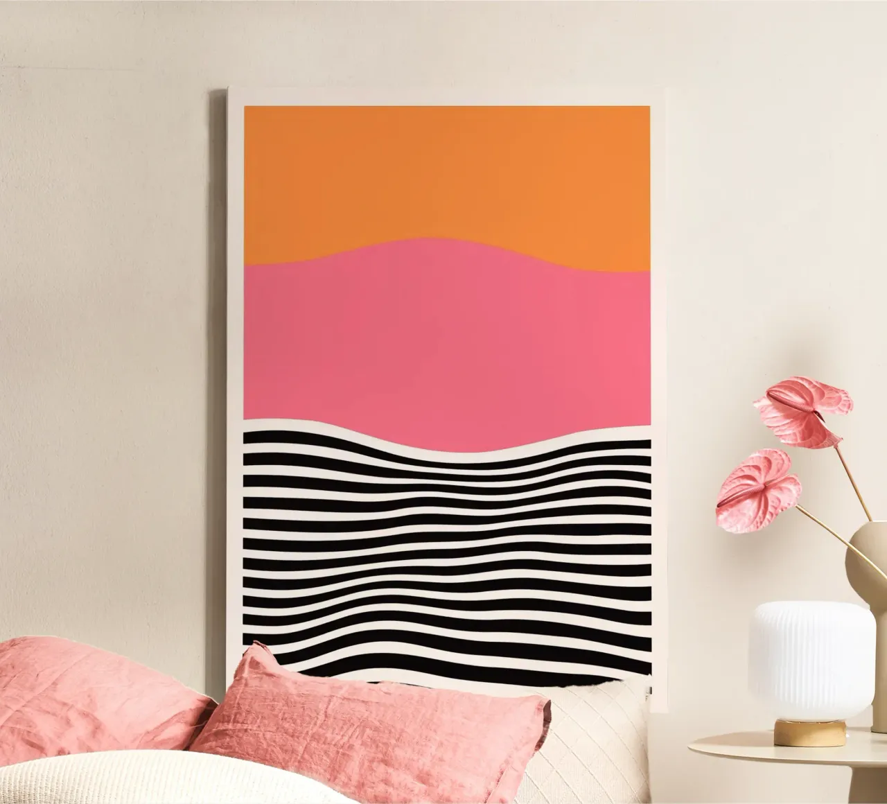 color gradient curve line tela con Cornice a cassetta da hamily