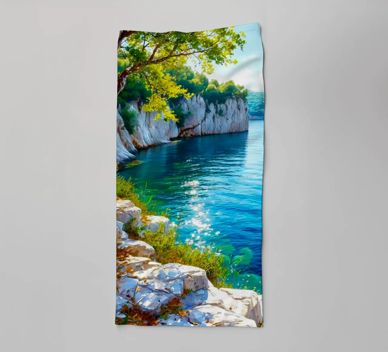curve land ocean asciugamano da bagno da melts
