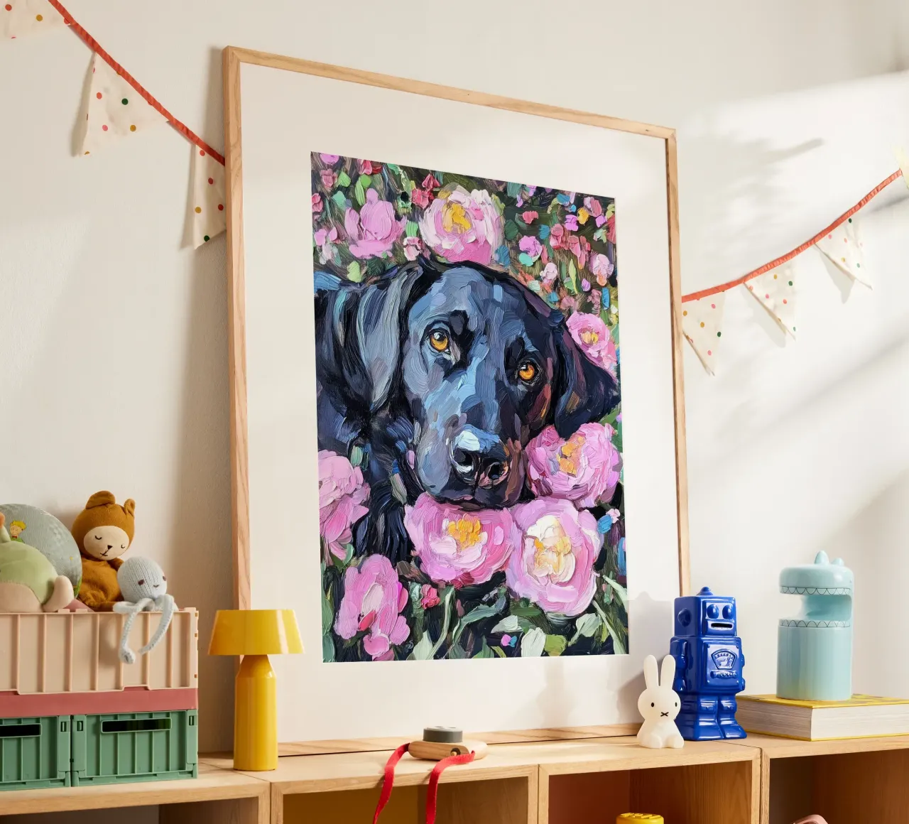 dog in flower poster da hamily