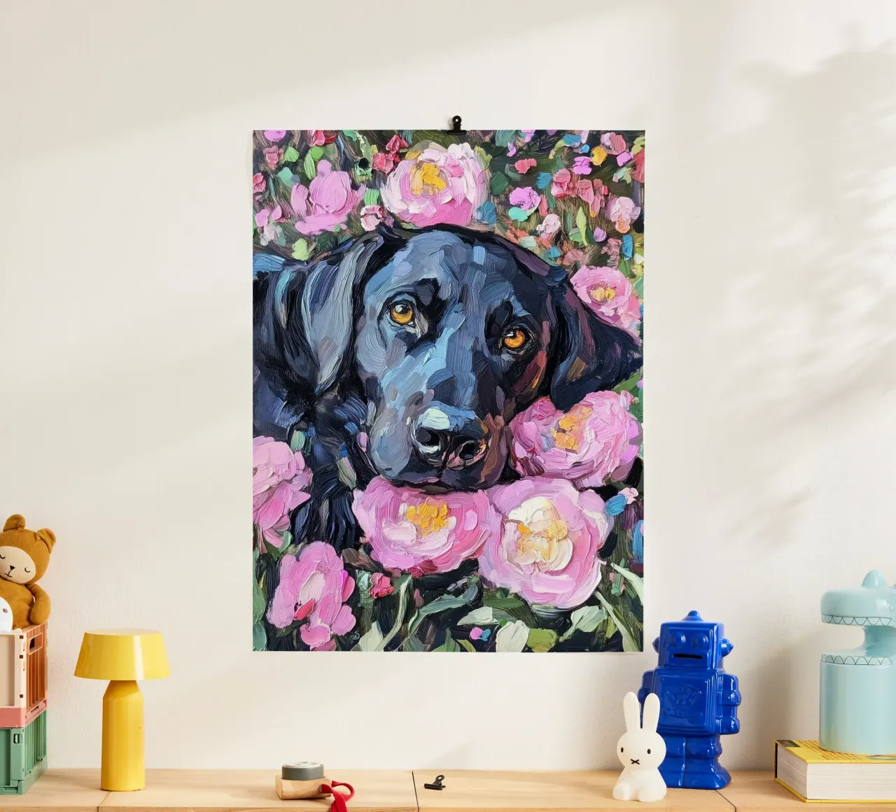 dog in flower poster da hamily