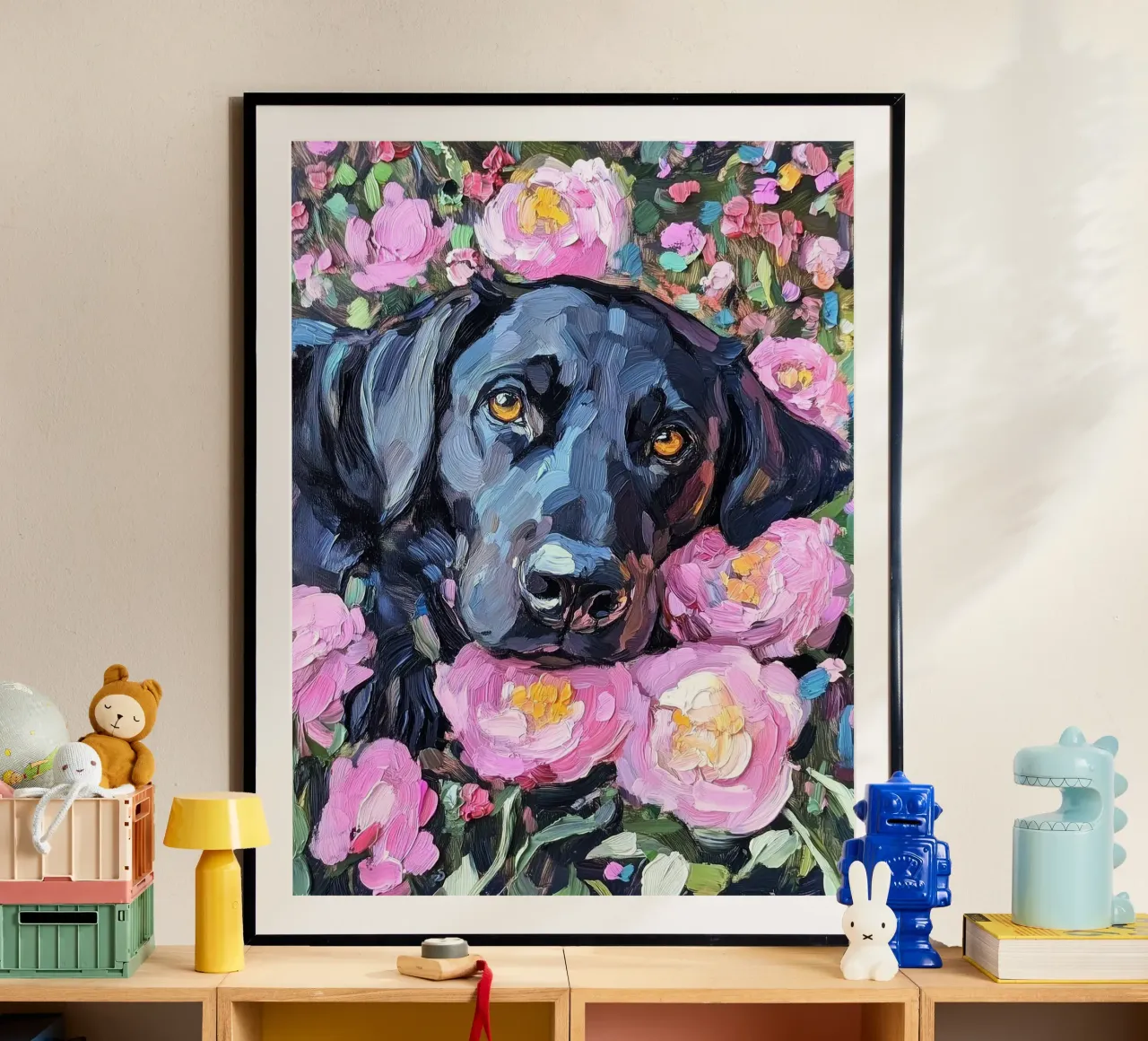 dog in flower poster da hamily