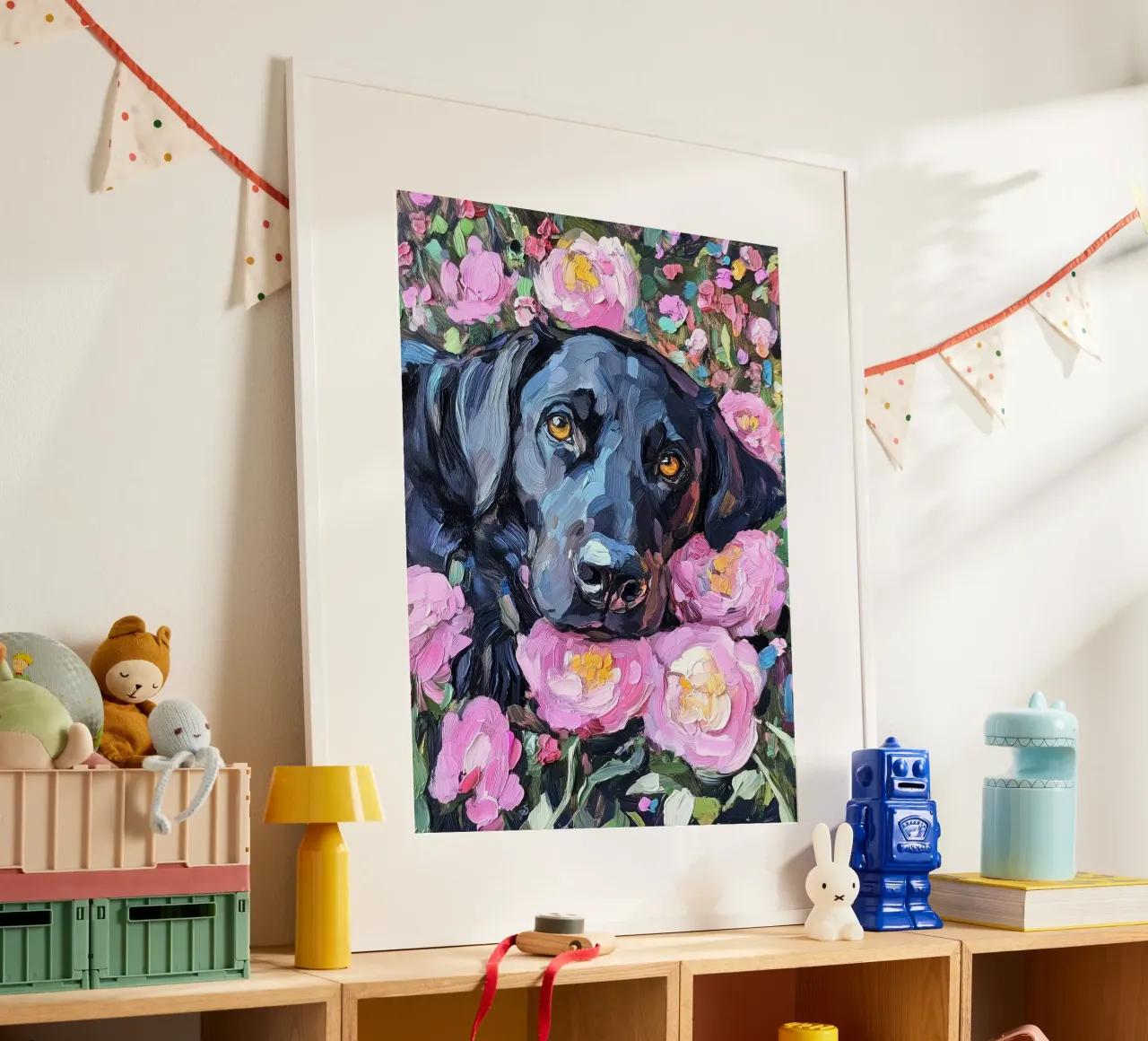 dog in flower poster da hamily