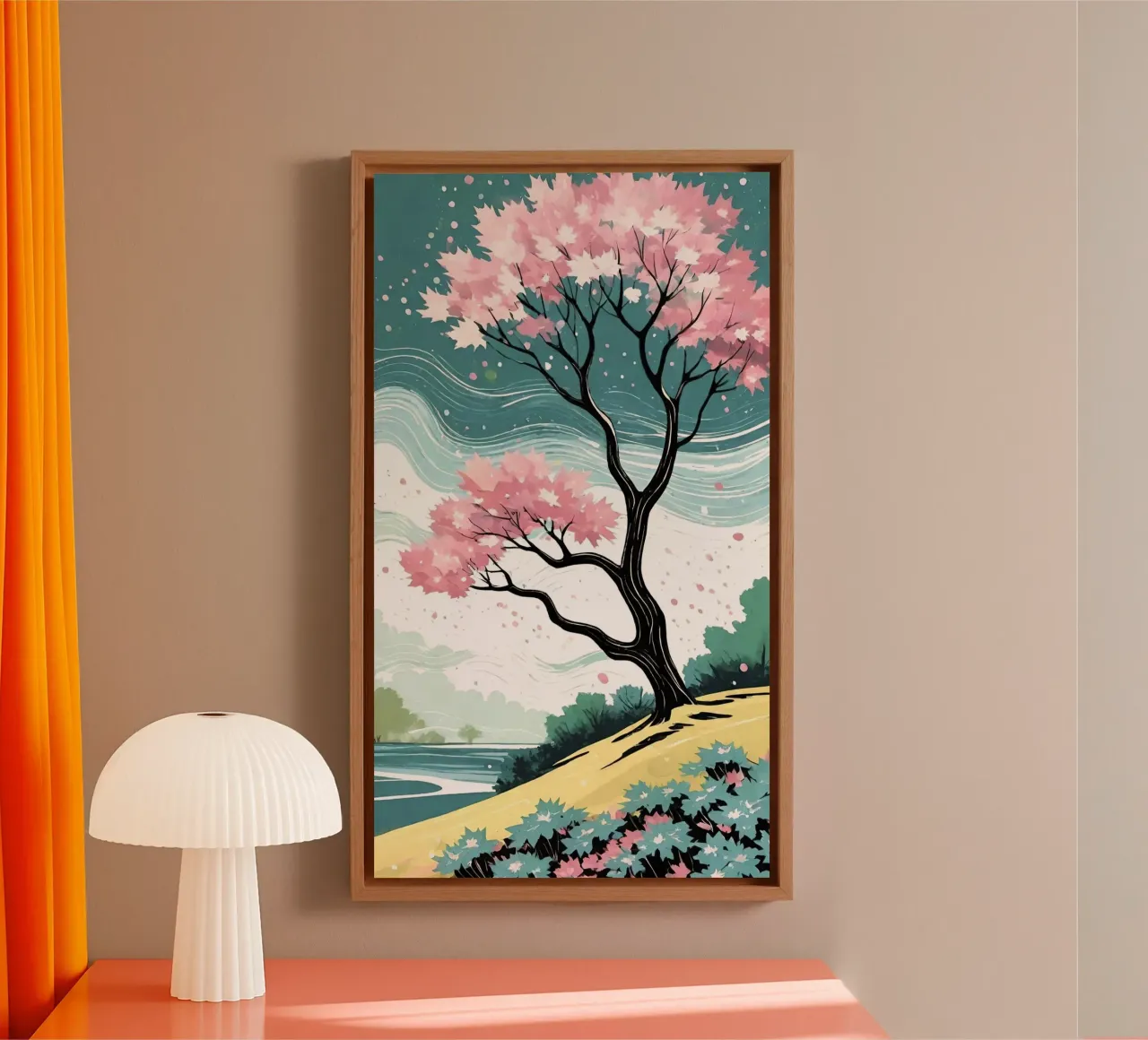 curve wind blossom tela con Cornice a cassetta da melts