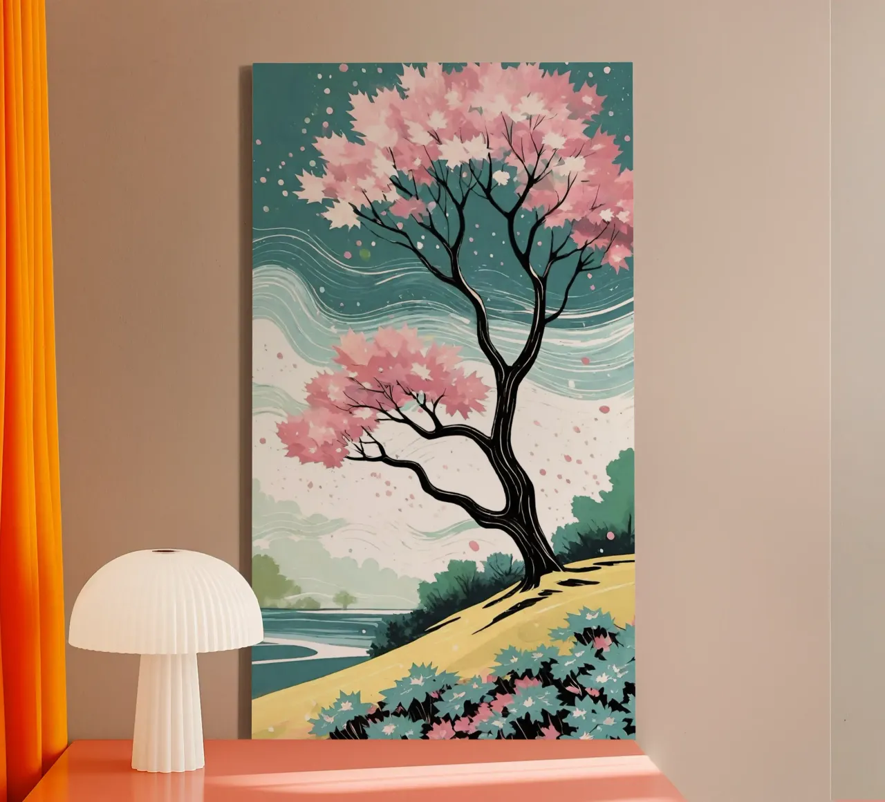 curve wind blossom tela con Cornice a cassetta da melts