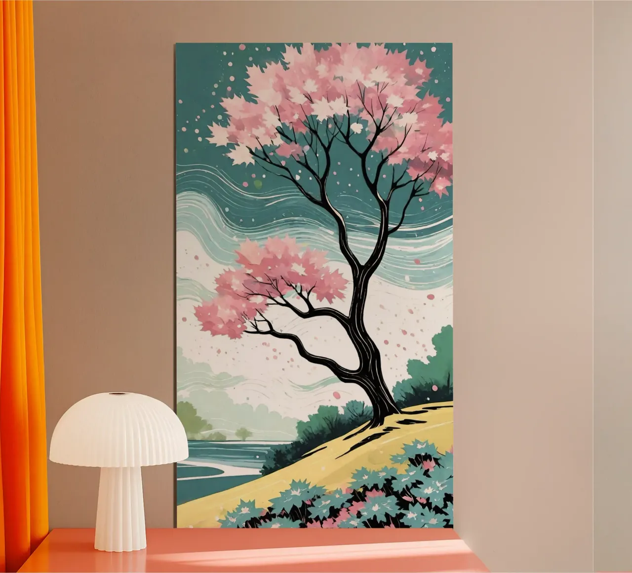 curve wind blossom poster con telaio in plastica da melts