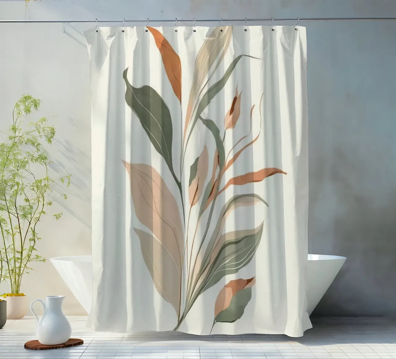 minimal leaf branch tenda da doccia da melts