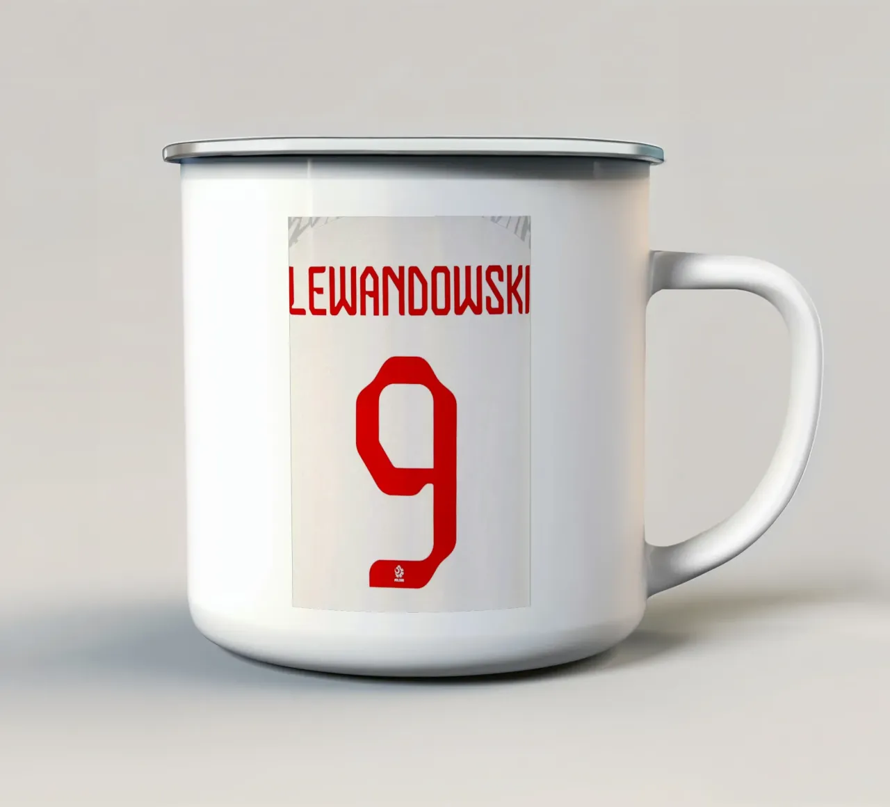 Robert Lewandowski Polonia Maglia della Nazionale numero 9 tazza in smalto da dark eagle