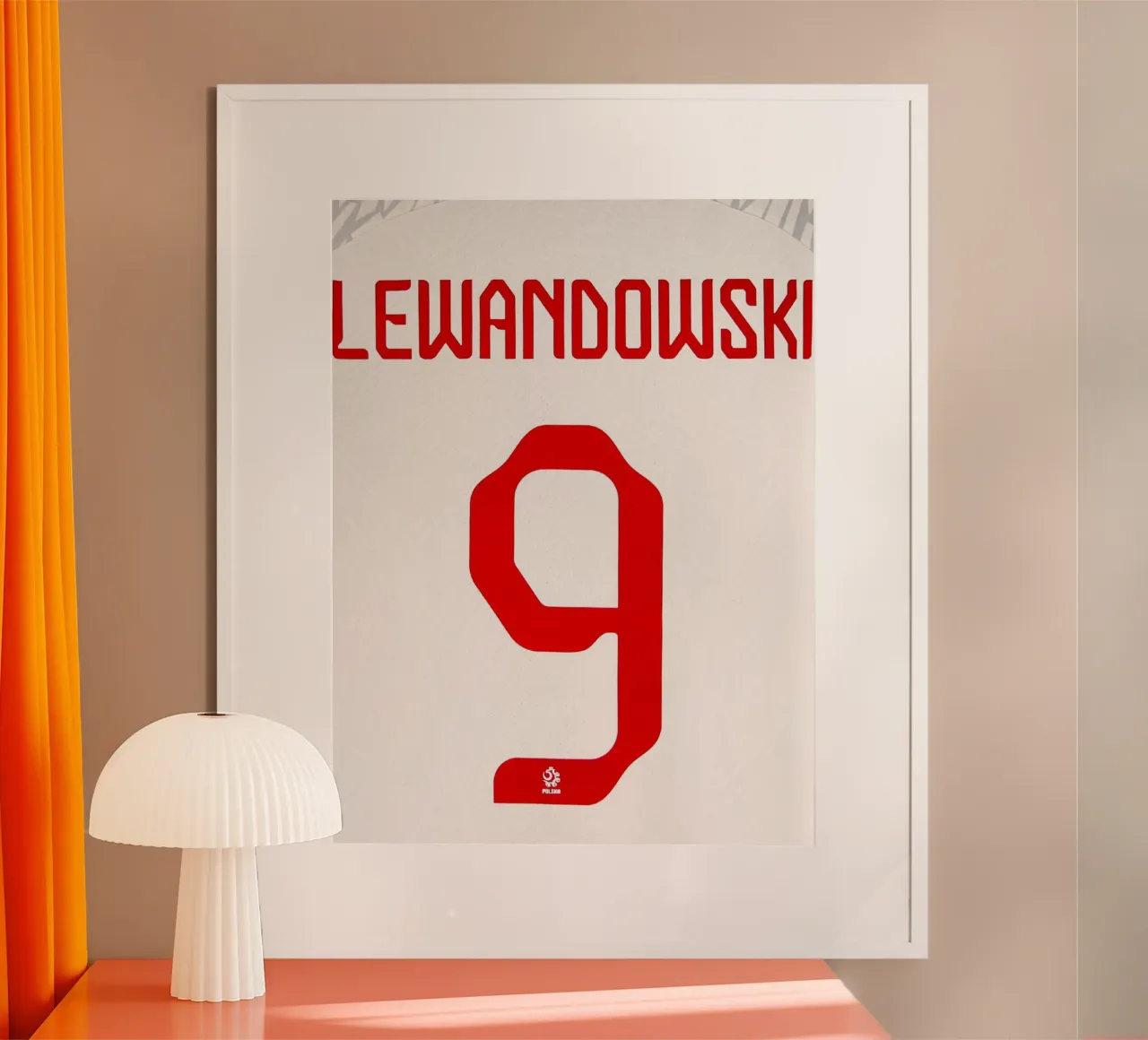 Robert Lewandowski Polonia Maglia della Nazionale numero 9 poster da dark eagle