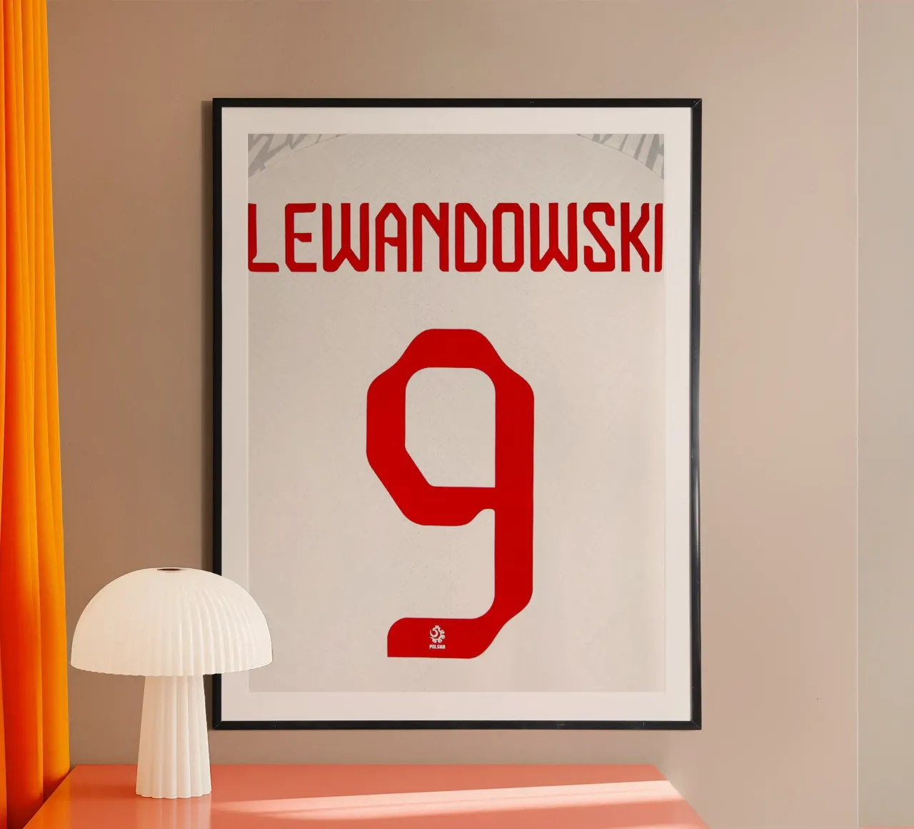 Robert Lewandowski Polonia Maglia della Nazionale numero 9 poster da dark eagle