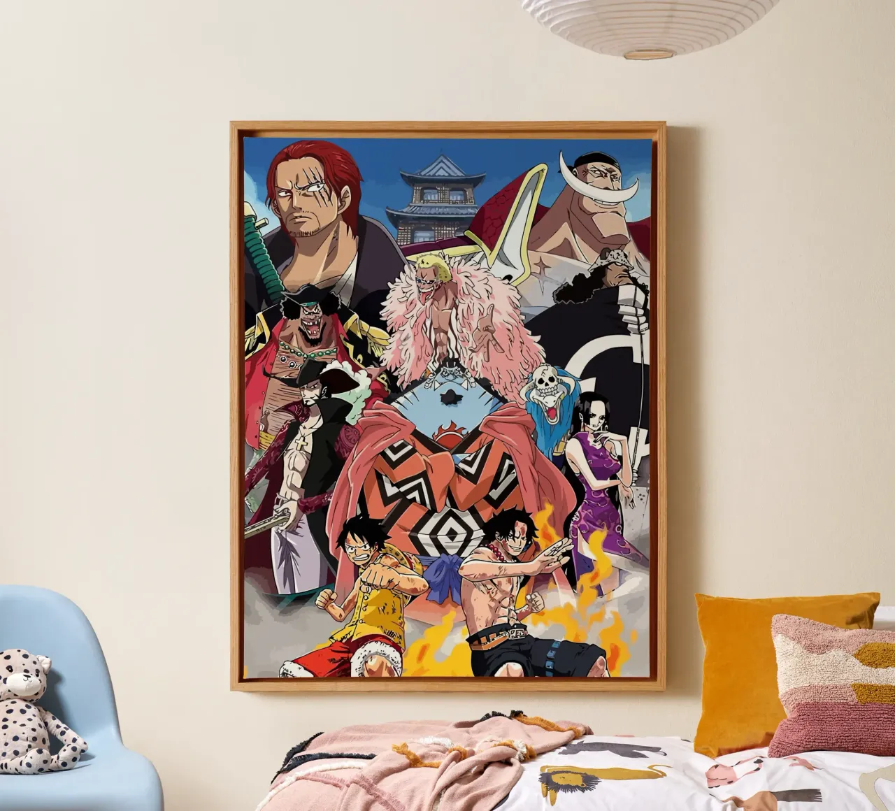 One Piece Characters tela con Cornice a cassetta da Dumery Art