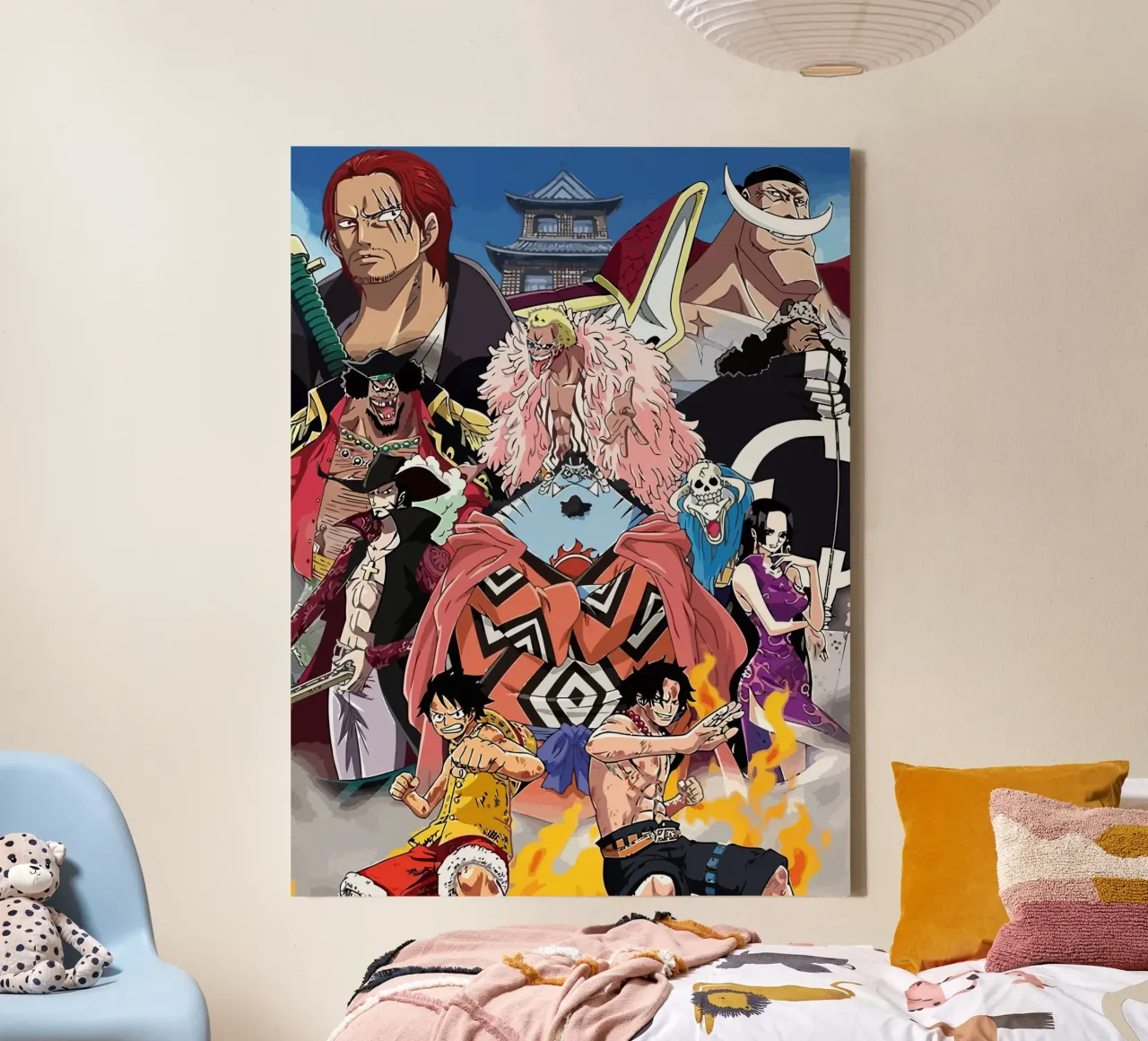 One Piece Characters tela con Cornice a cassetta da Dumery Art