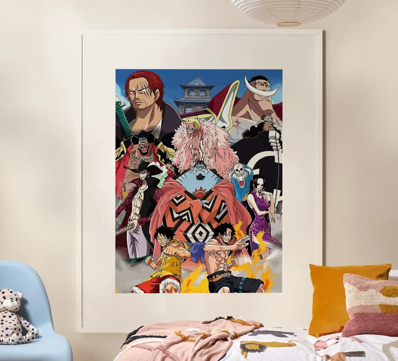 One Piece Characters poster con telaio in alluminio da Dumery Art
