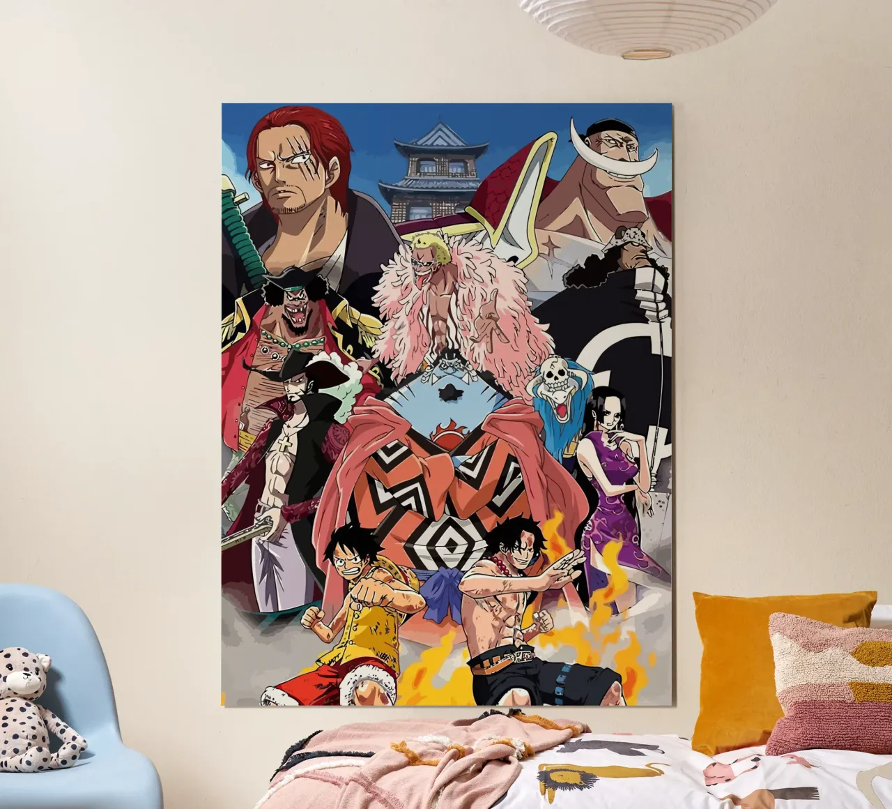 One Piece Characters poster con telaio in alluminio da Dumery Art
