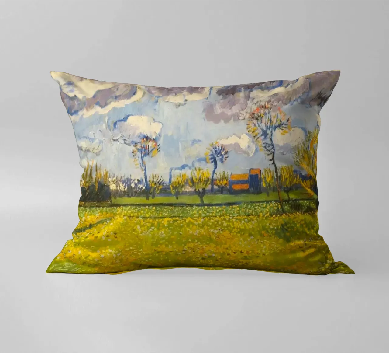 field with cloudy sun cuscino da melts