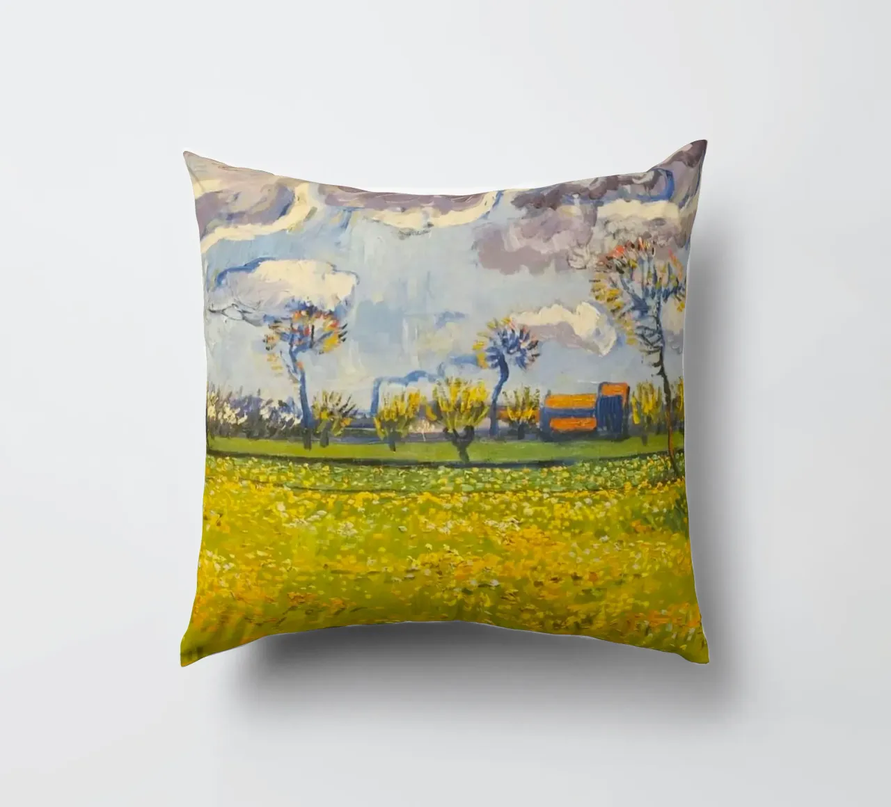 field with cloudy sun cuscino da melts